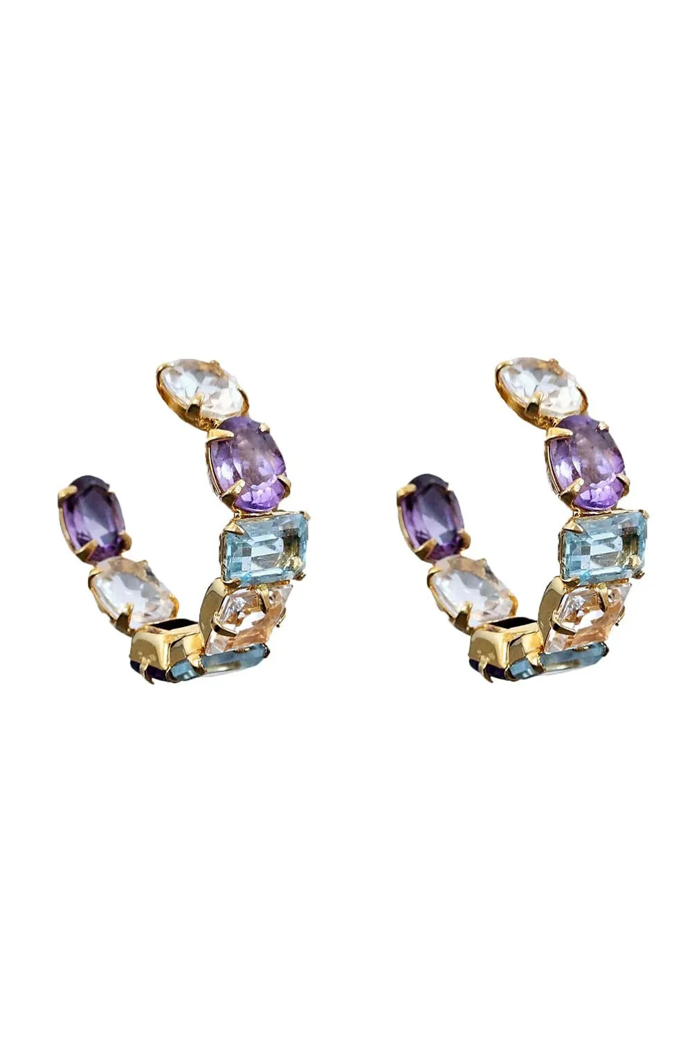 Amethyst Quartz Hoop Earrings