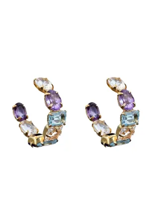 Amethyst Quartz Hoop Earrings