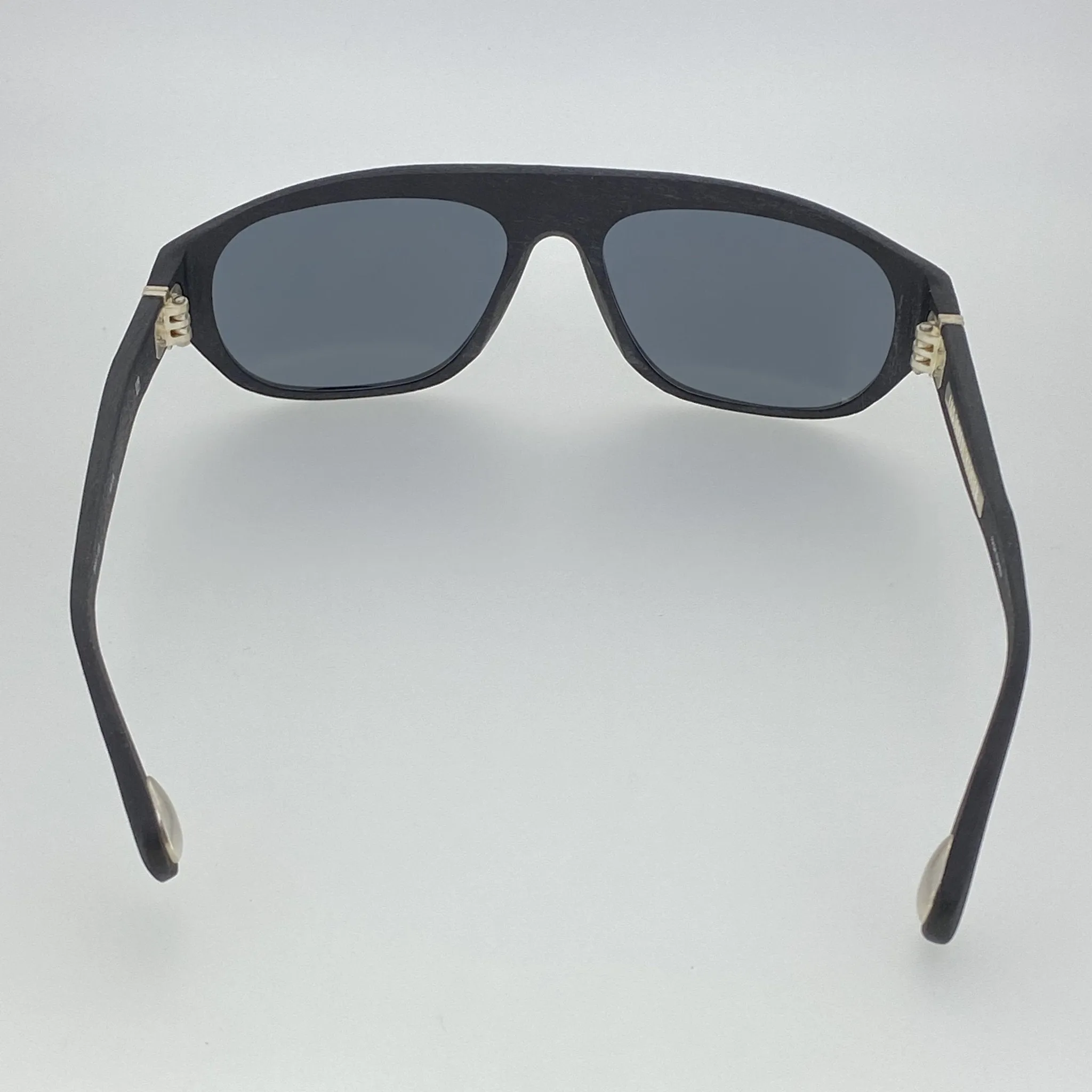 Ann Demeulemeester Men's Sunglasses Flat Top Black and Grey Mirror AD1C8SUN