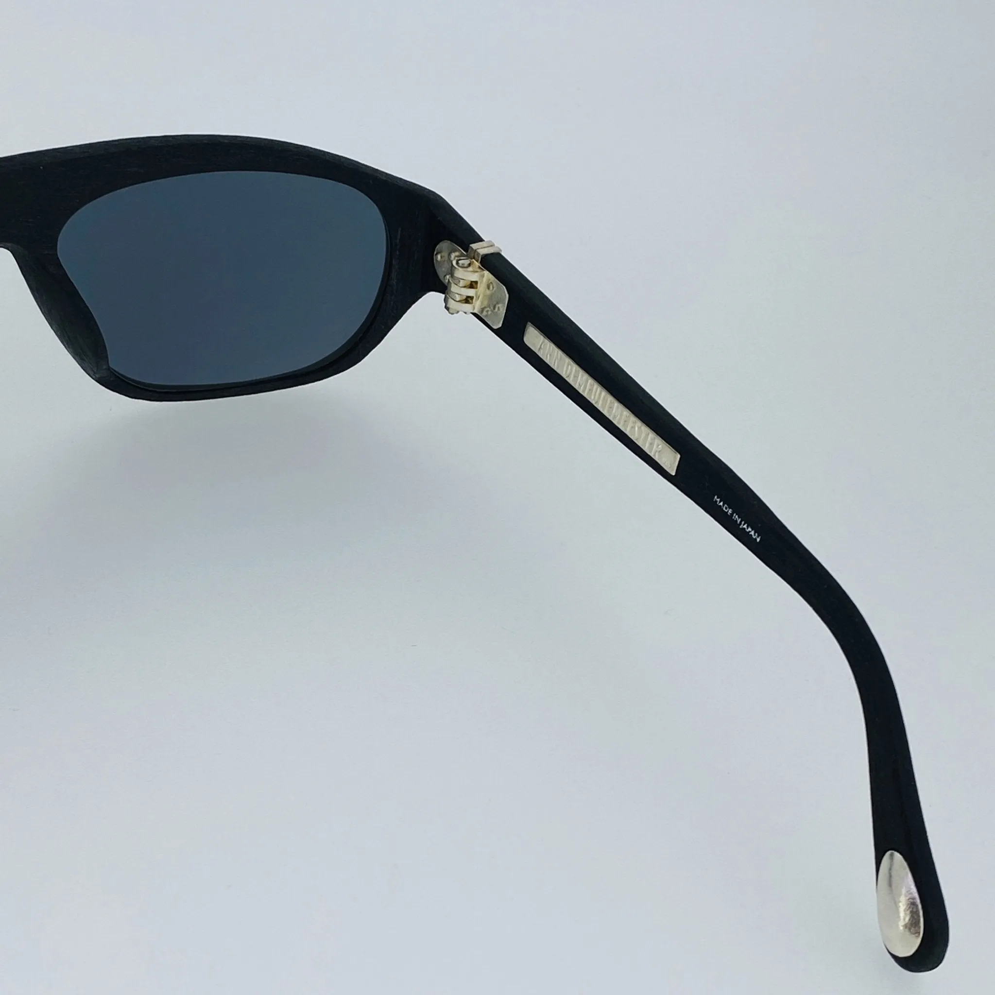Ann Demeulemeester Men's Sunglasses Flat Top Black and Grey Mirror AD1C8SUN