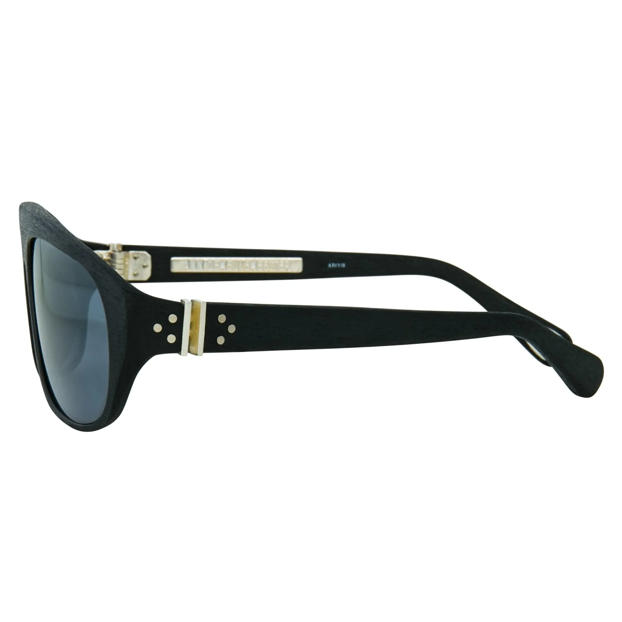Ann Demeulemeester Men's Sunglasses Flat Top Black and Grey Mirror AD1C8SUN