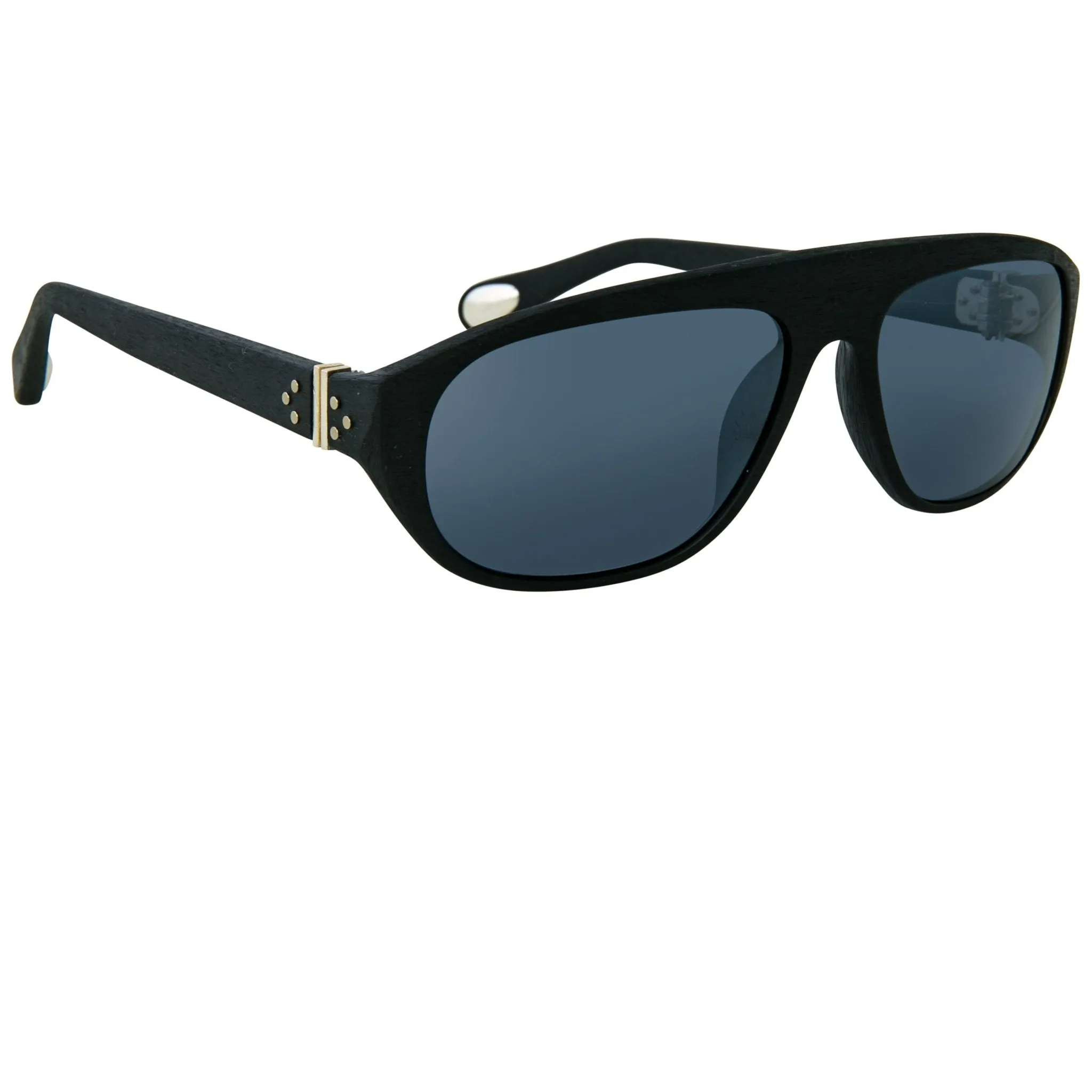 Ann Demeulemeester Men's Sunglasses Flat Top Black and Grey Mirror AD1C8SUN