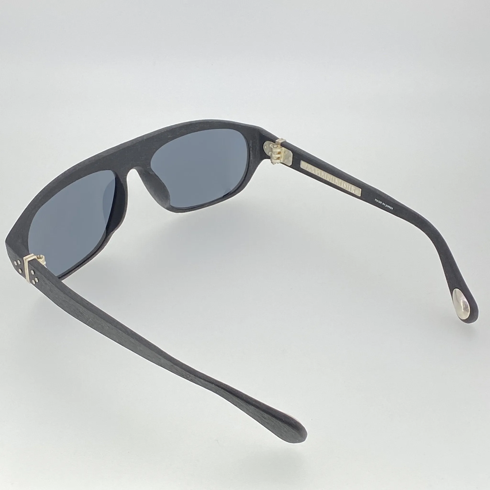 Ann Demeulemeester Men's Sunglasses Flat Top Black and Grey Mirror AD1C8SUN