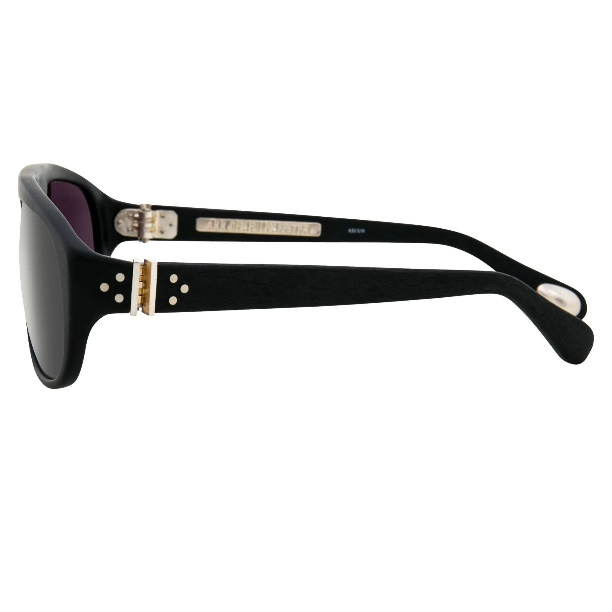 Ann Demeulemeester Men's Sunglasses Flat Top Matte Black and Grey AD1C9SUN