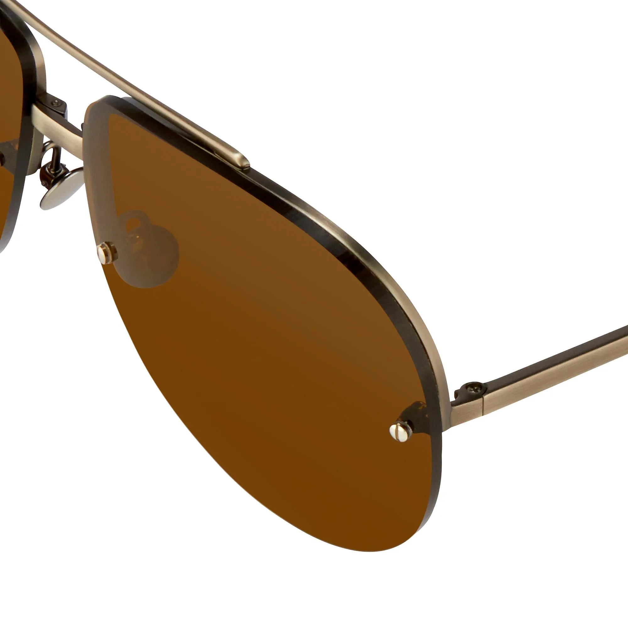 Ann Demeulemeester Men's Sunglasses White Gold and Brown AD13C3SUN