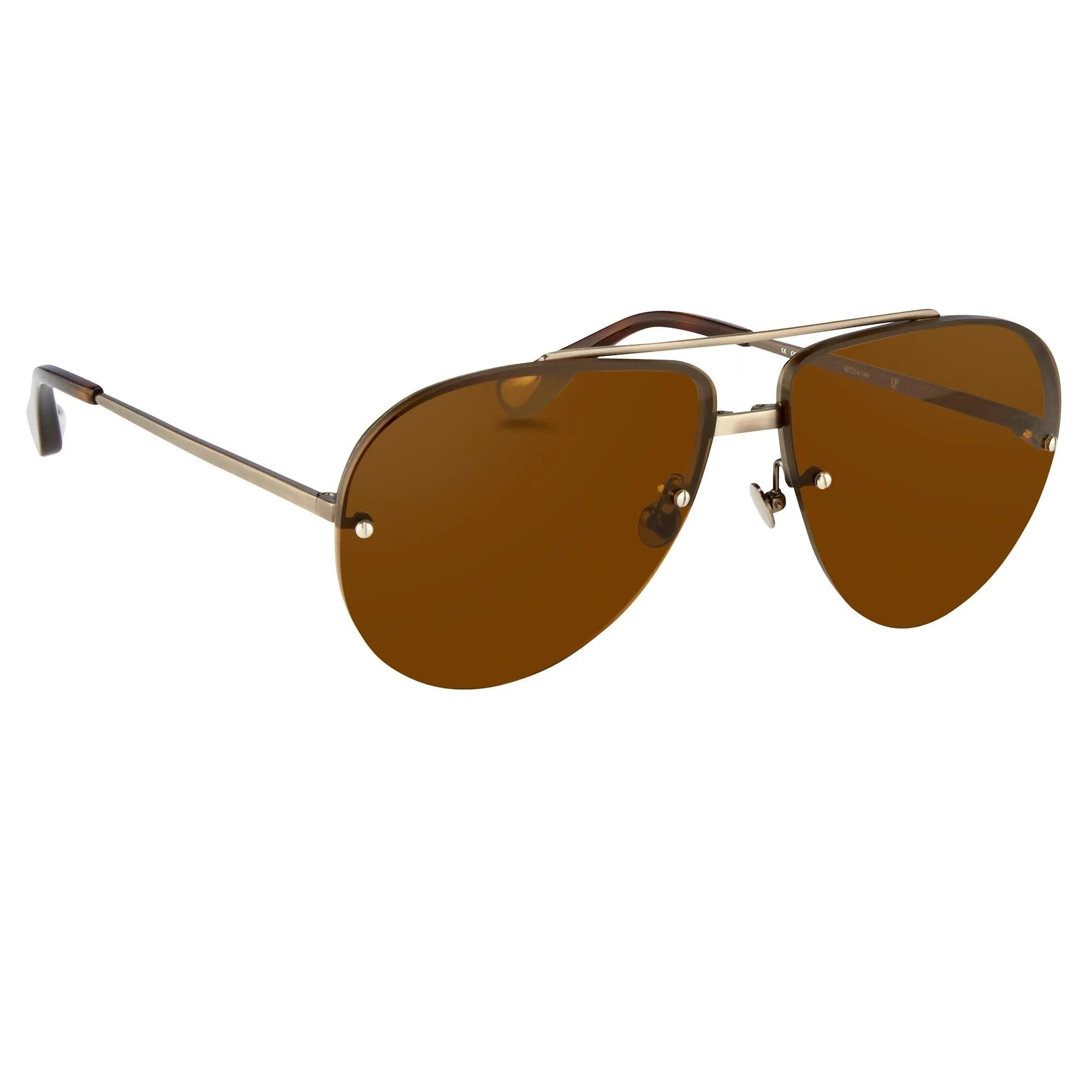 Ann Demeulemeester Men's Sunglasses White Gold and Brown AD13C3SUN