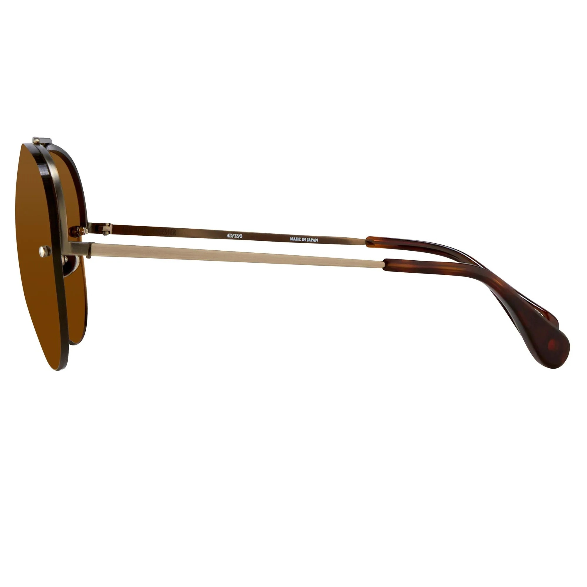 Ann Demeulemeester Men's Sunglasses White Gold and Brown AD13C3SUN
