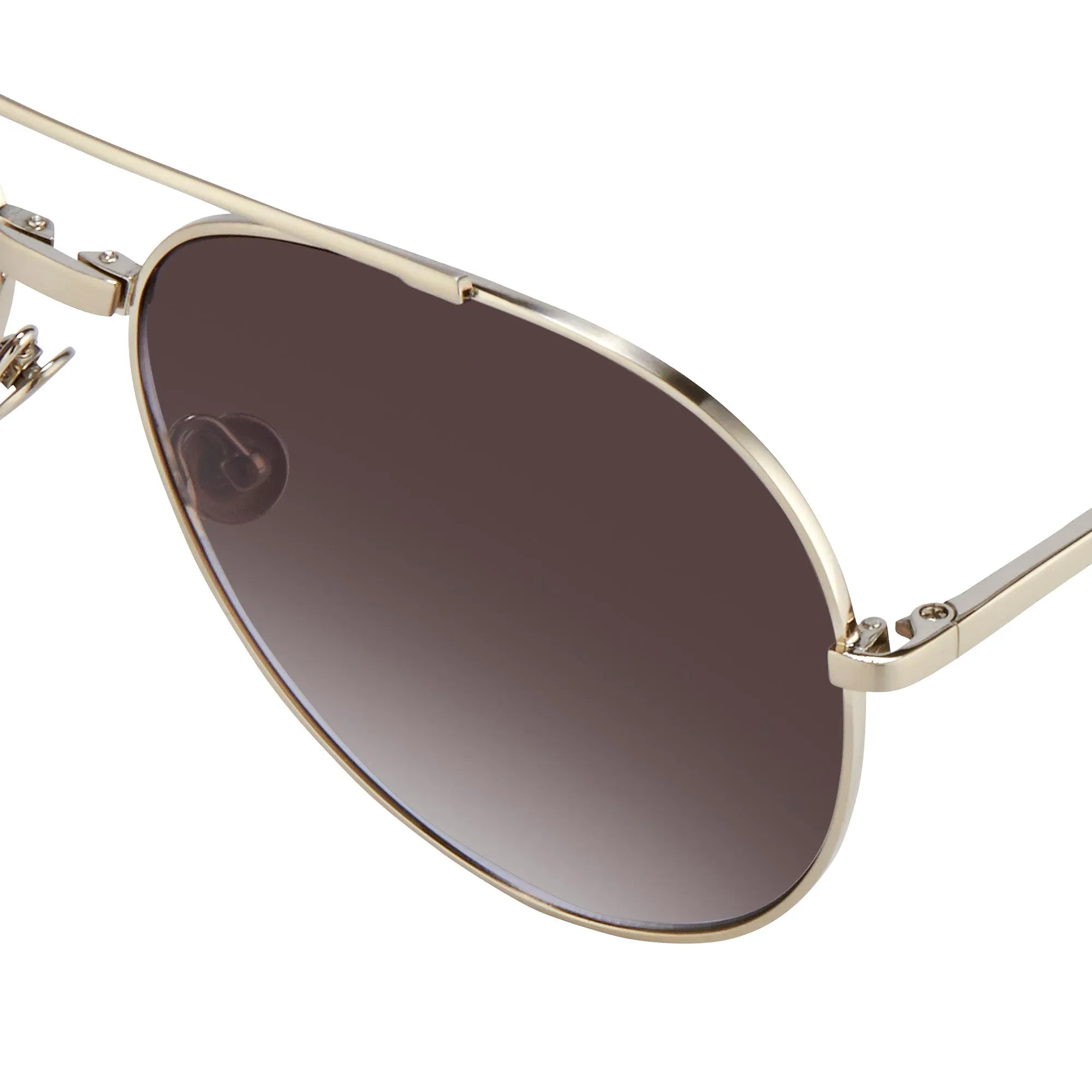 Ann Demeulemeester Men's Sunglasses White Gold and Grey AD14C1SUN