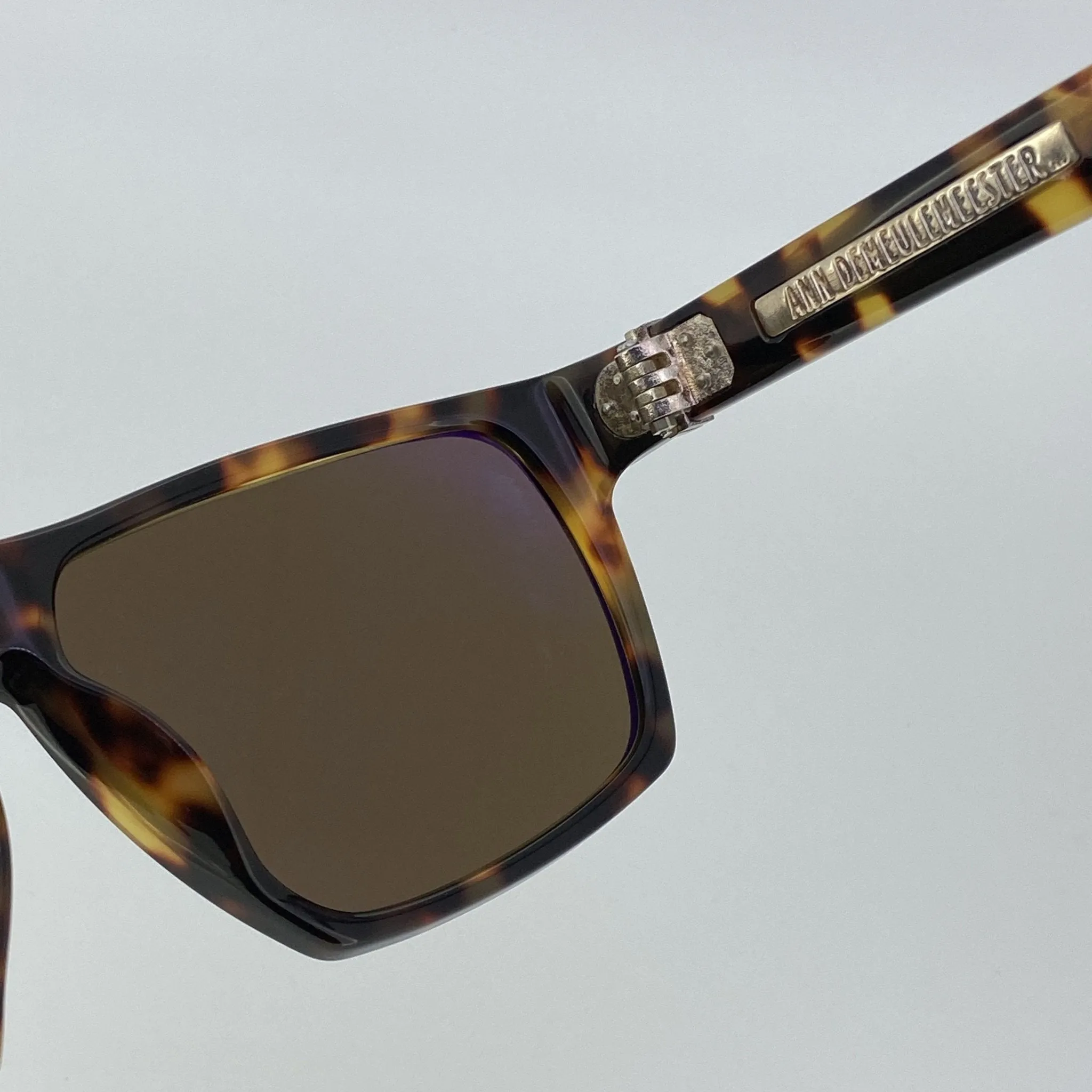 Ann Demeulemeester Sunglasses Angular Tortoise Shell and Brown