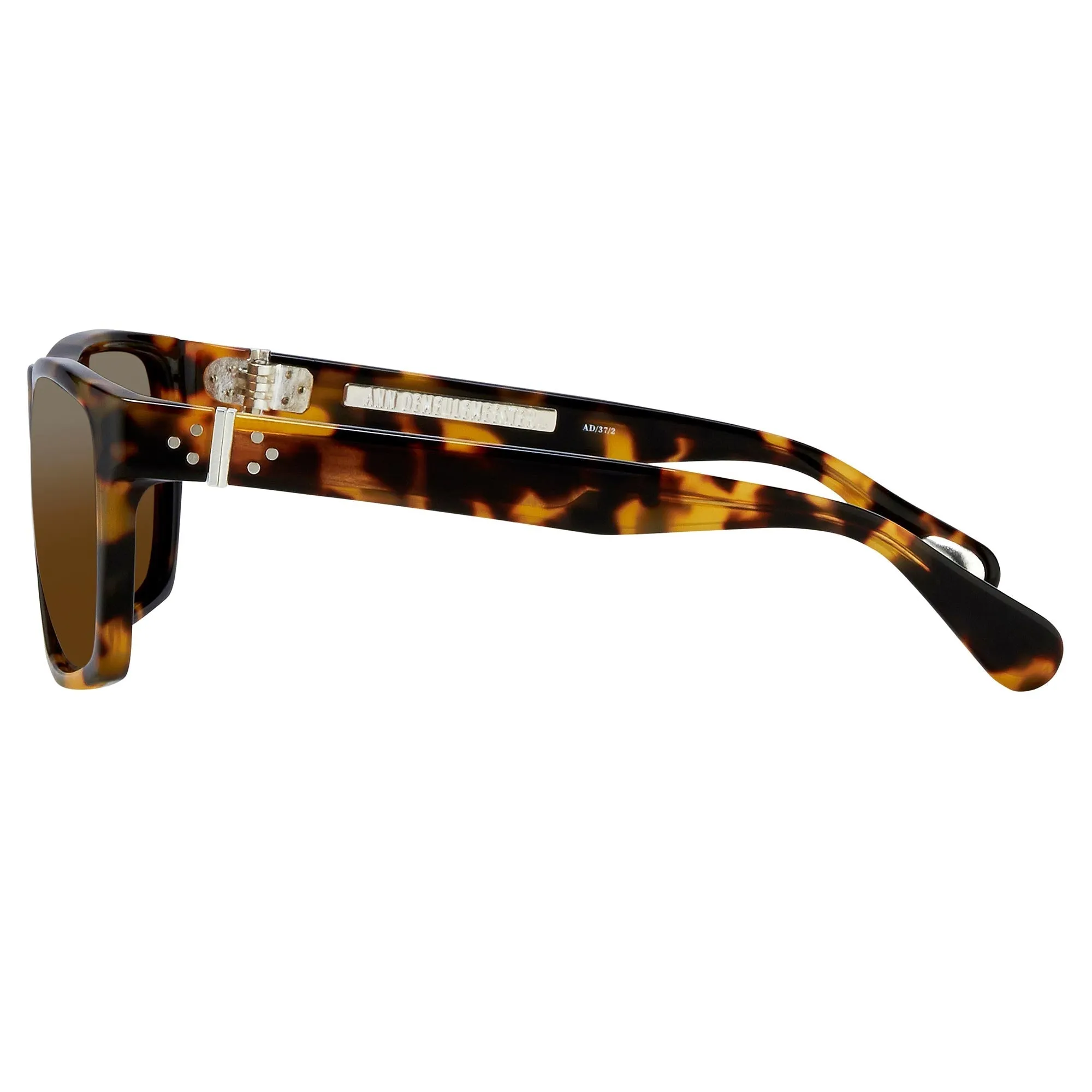 Ann Demeulemeester Sunglasses Angular Tortoise Shell and Brown