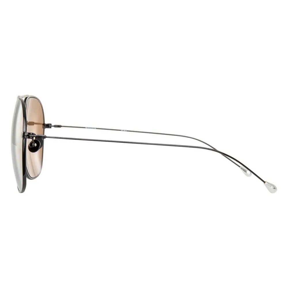 Ann Demeulemeester Sunglasses Black with Silver Tips and Bronze