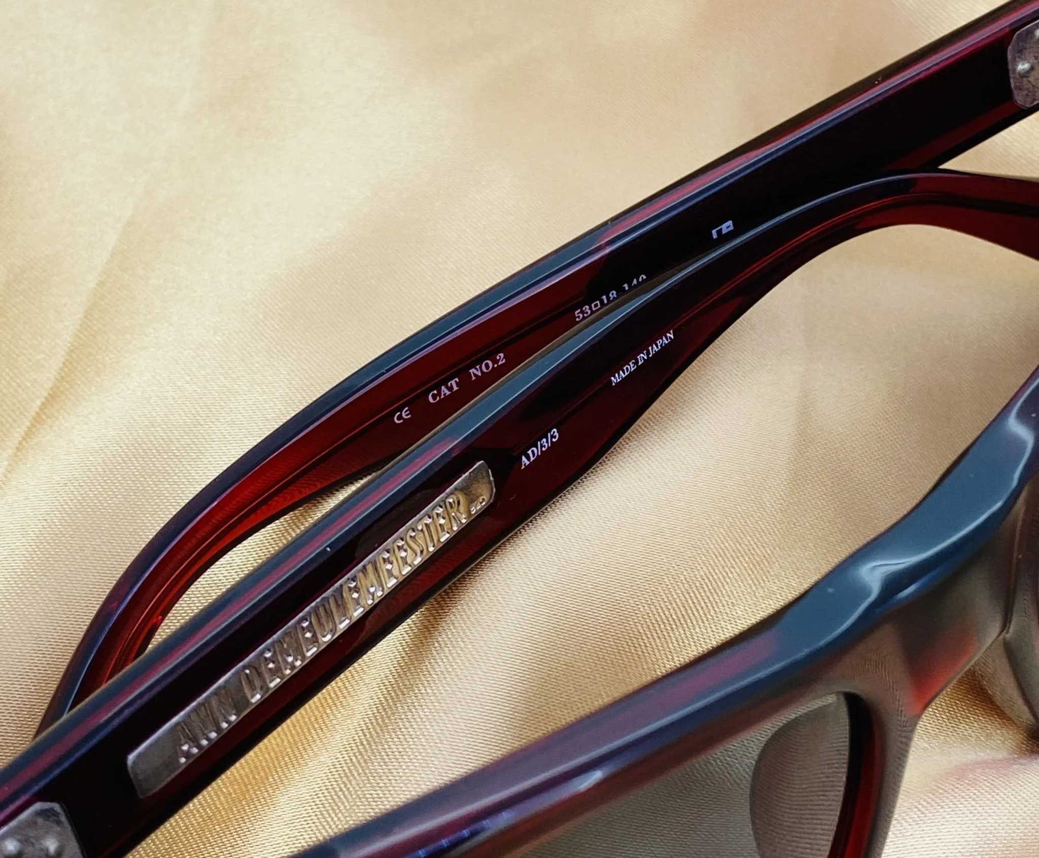 Ann Demeulemeester Sunglasses D-Frame Bordeaux Red and Blue