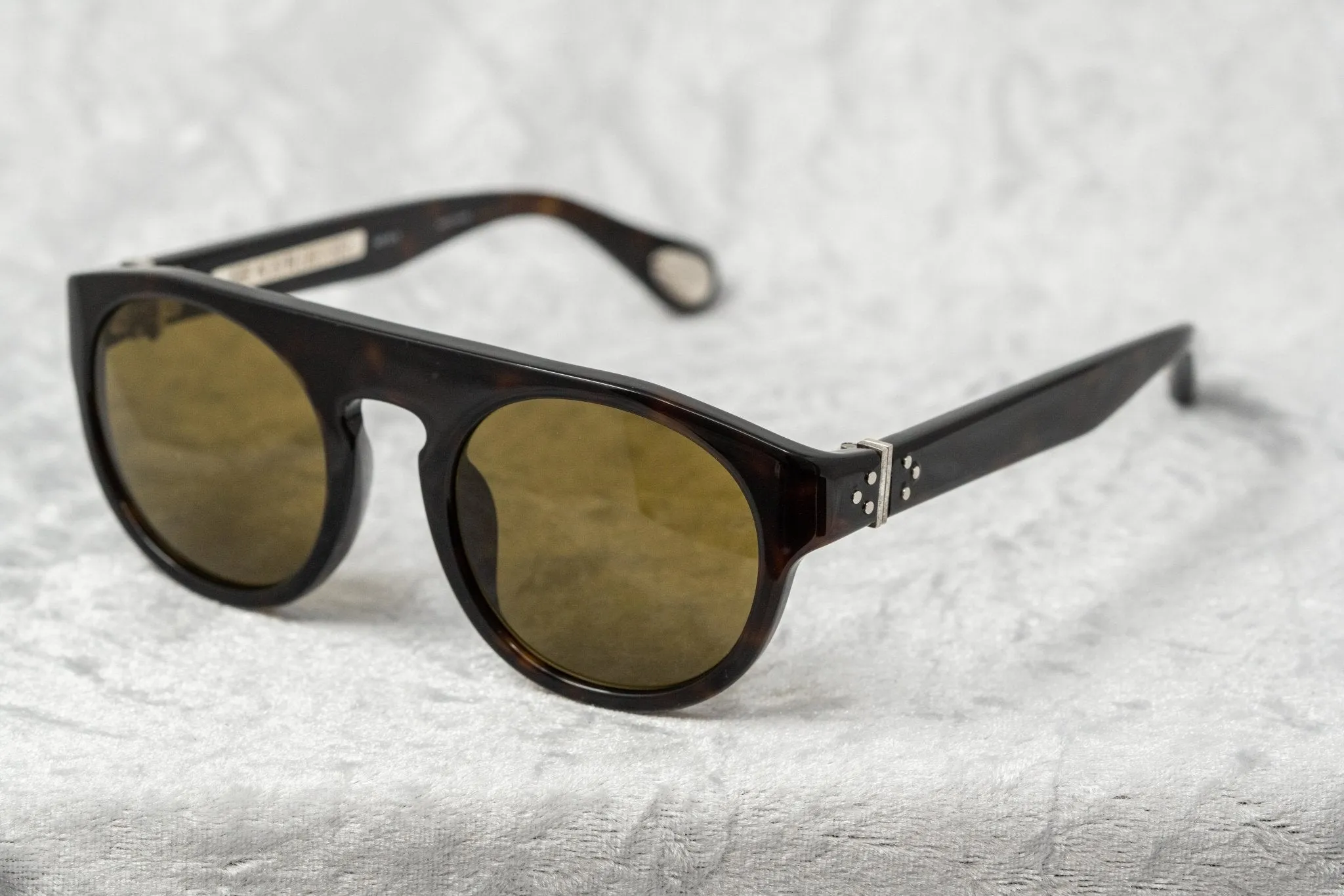 Ann Demeulemeester Sunglasses Flat Top Amber Tortoise Shell and Brown AD10C4SUN