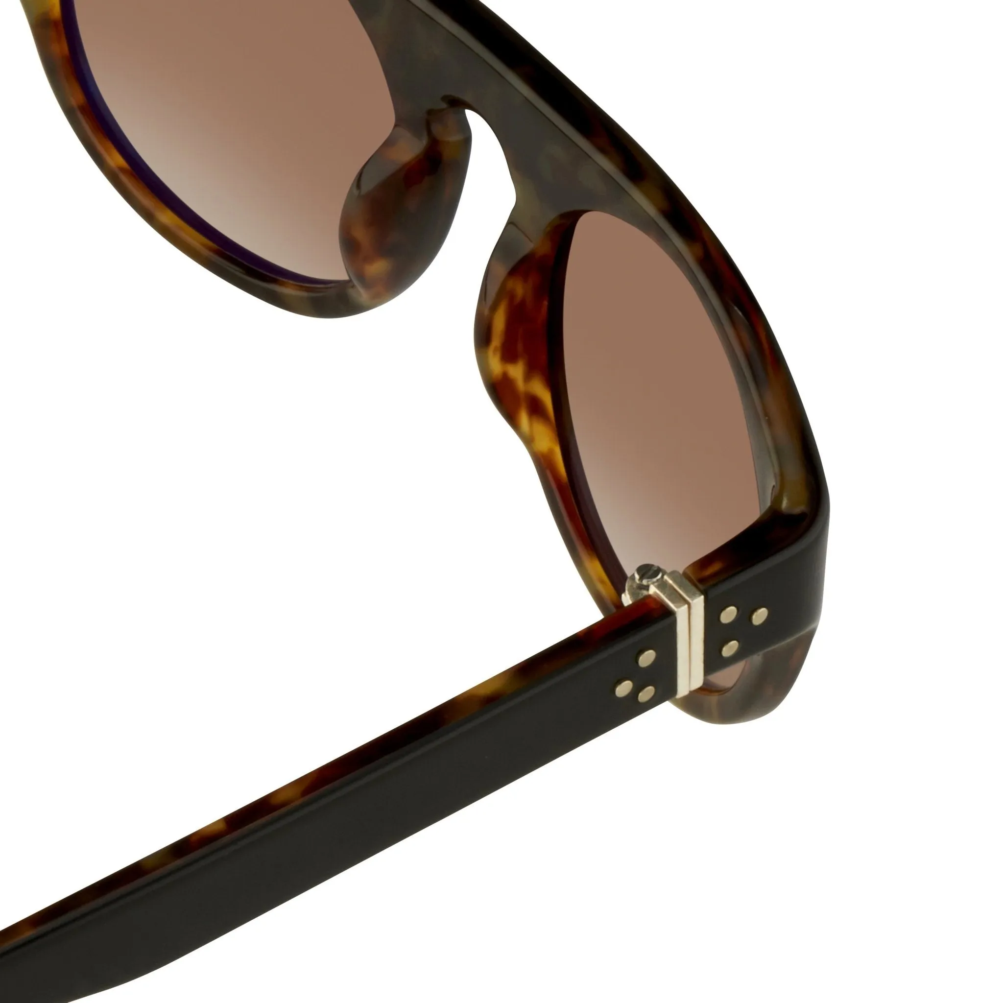 Ann Demeulemeester Sunglasses Flat Top Black and Brown AD10C6SUN