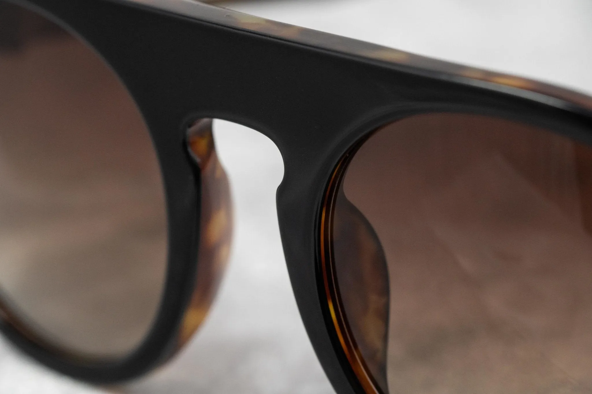 Ann Demeulemeester Sunglasses Flat Top Black and Brown AD10C6SUN