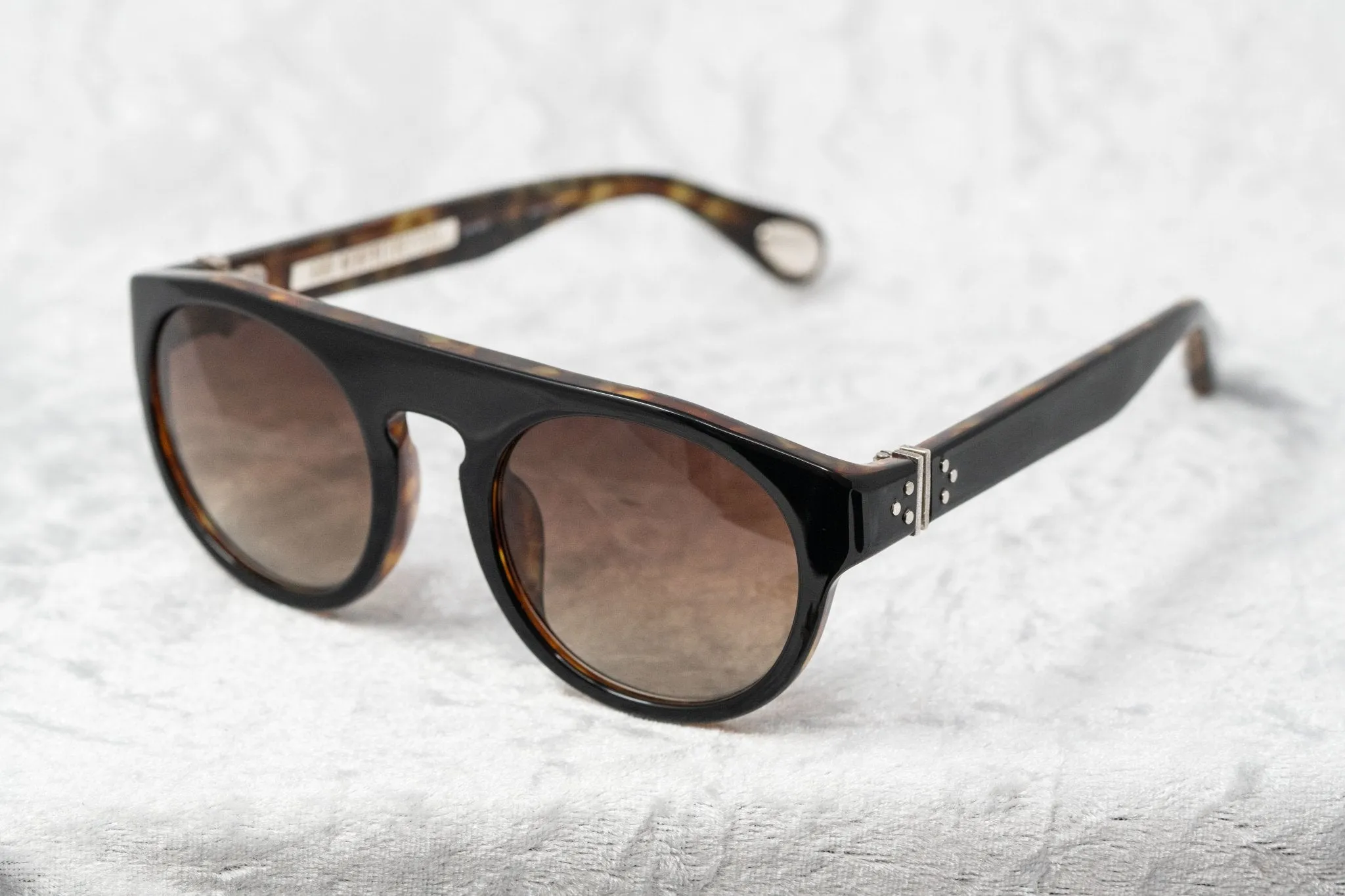 Ann Demeulemeester Sunglasses Flat Top Black and Brown AD10C6SUN