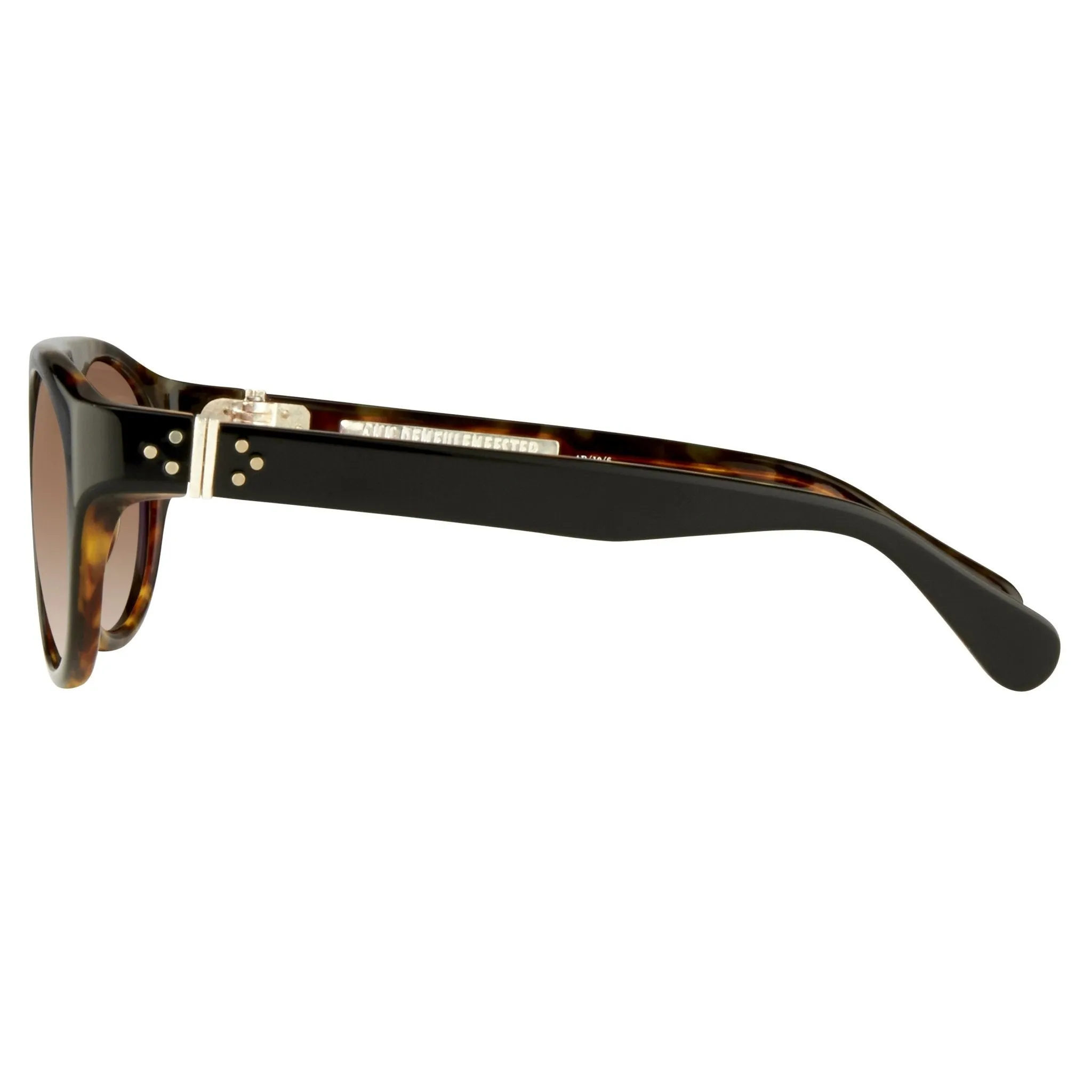 Ann Demeulemeester Sunglasses Flat Top Black and Brown AD10C6SUN