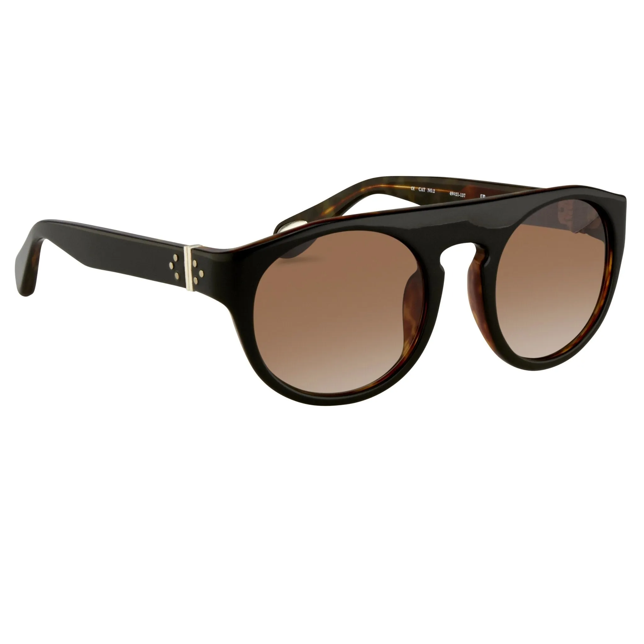 Ann Demeulemeester Sunglasses Flat Top Black and Brown AD10C6SUN