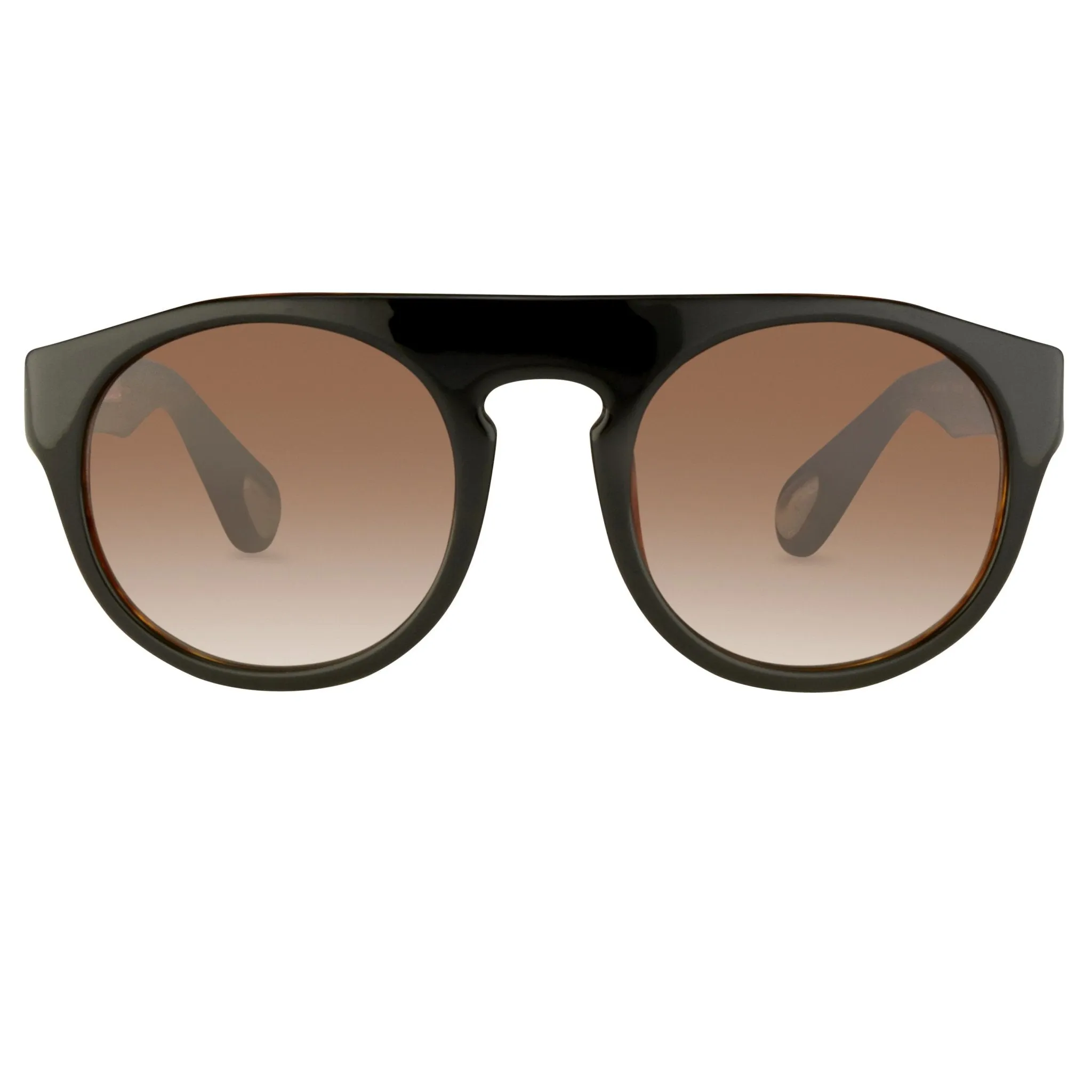 Ann Demeulemeester Sunglasses Flat Top Black and Brown AD10C6SUN