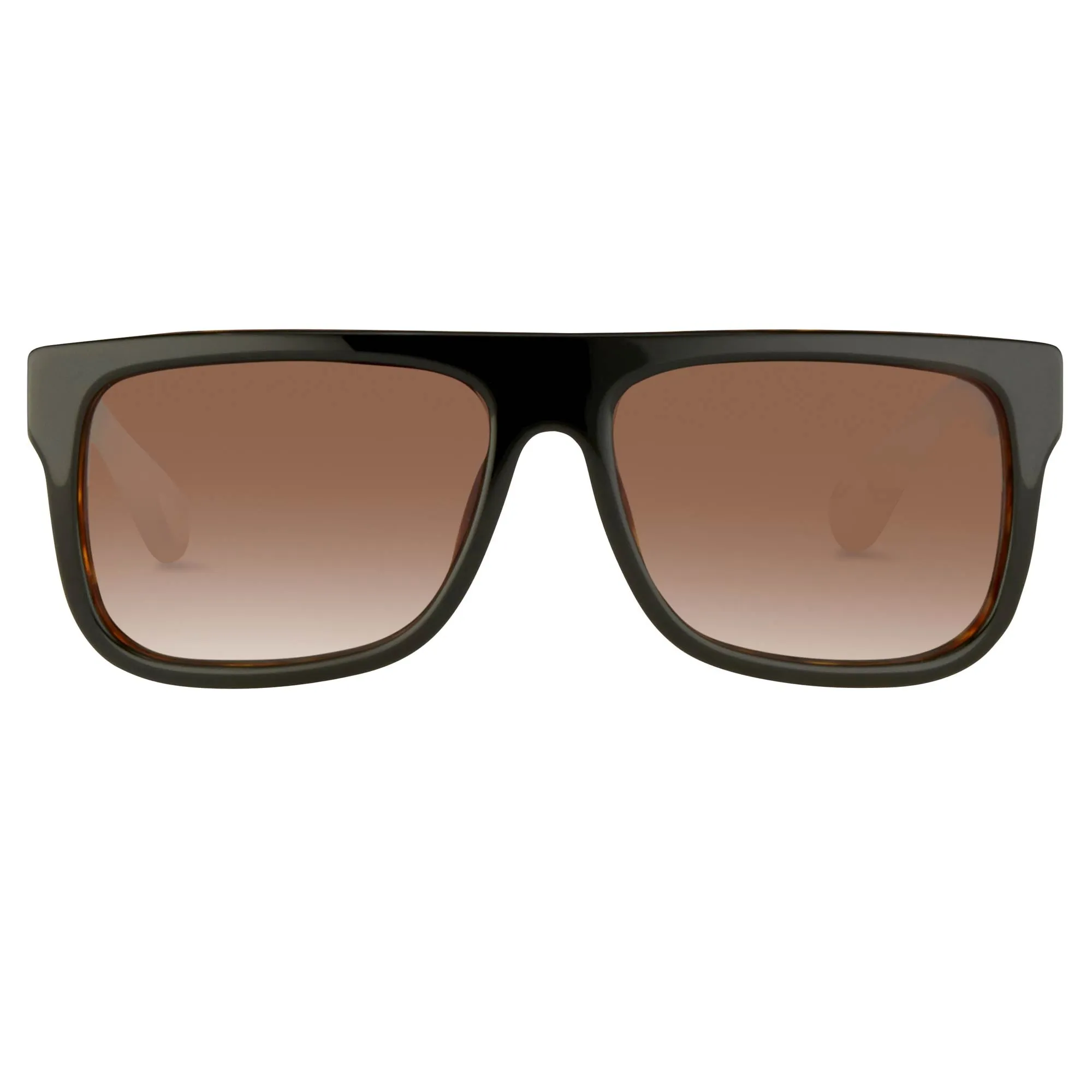 Ann Demeulemeester Sunglasses Flat Top Black and Brown