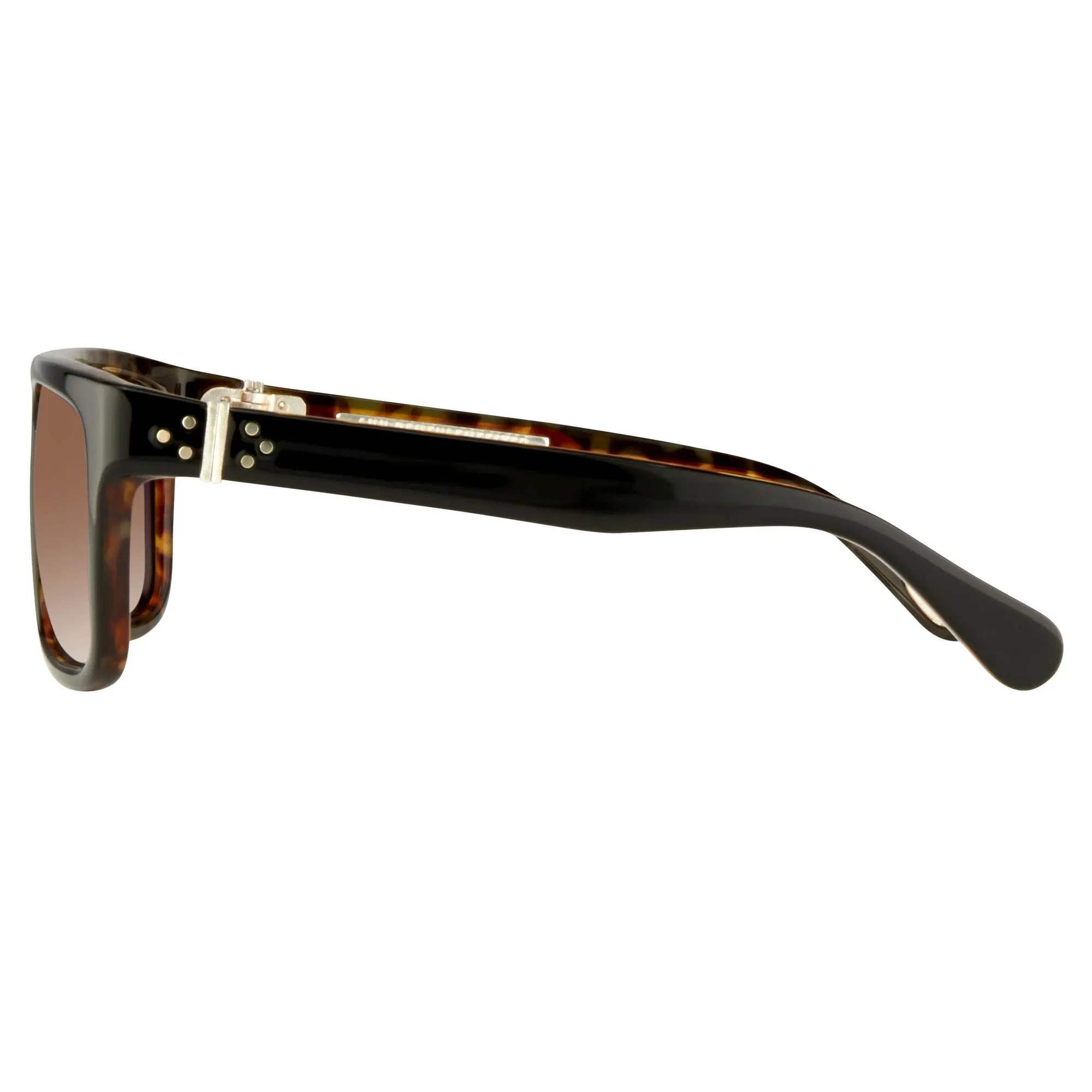 Ann Demeulemeester Sunglasses Flat Top Black and Brown