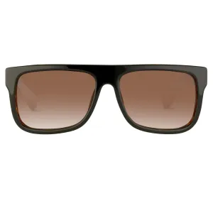 Ann Demeulemeester Sunglasses Flat Top Black and Brown
