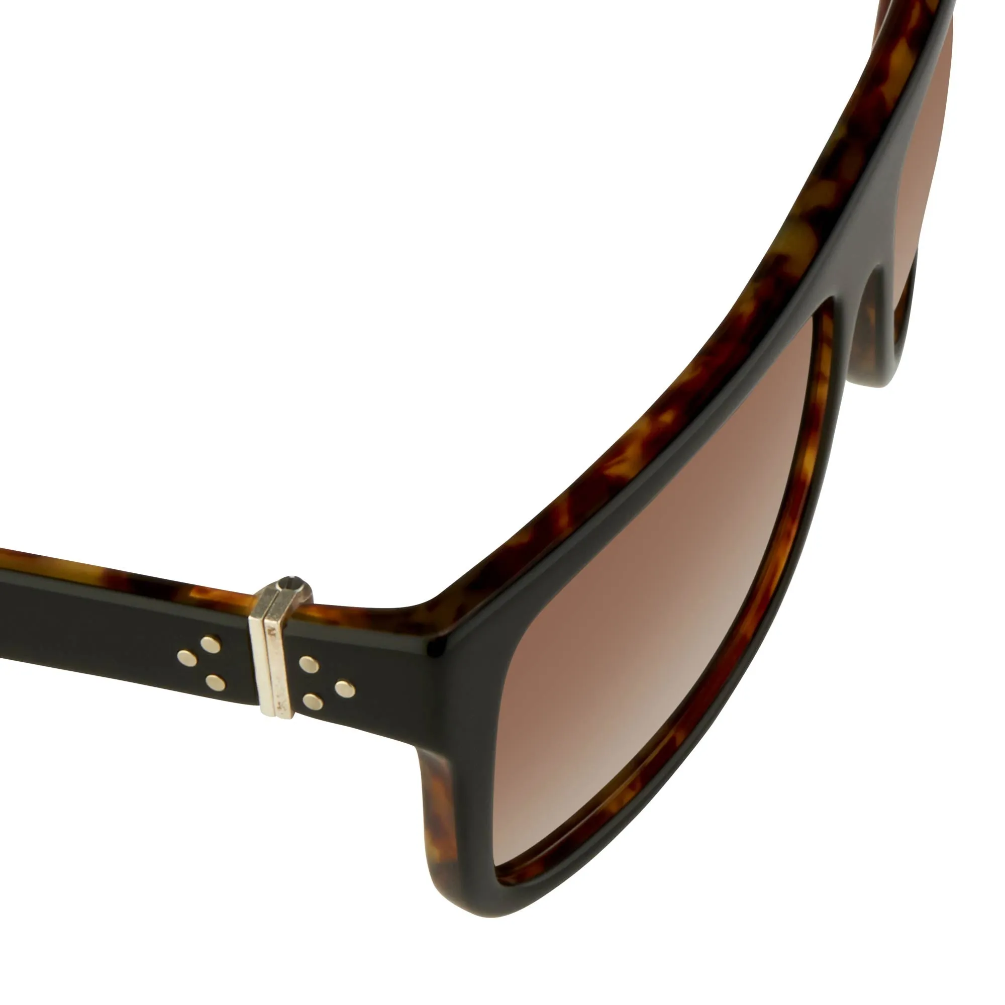 Ann Demeulemeester Sunglasses Flat Top Black and Brown