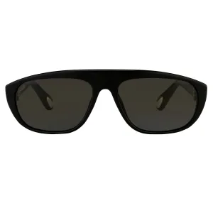 Ann Demeulemeester Sunglasses Flat Top Black and Grey