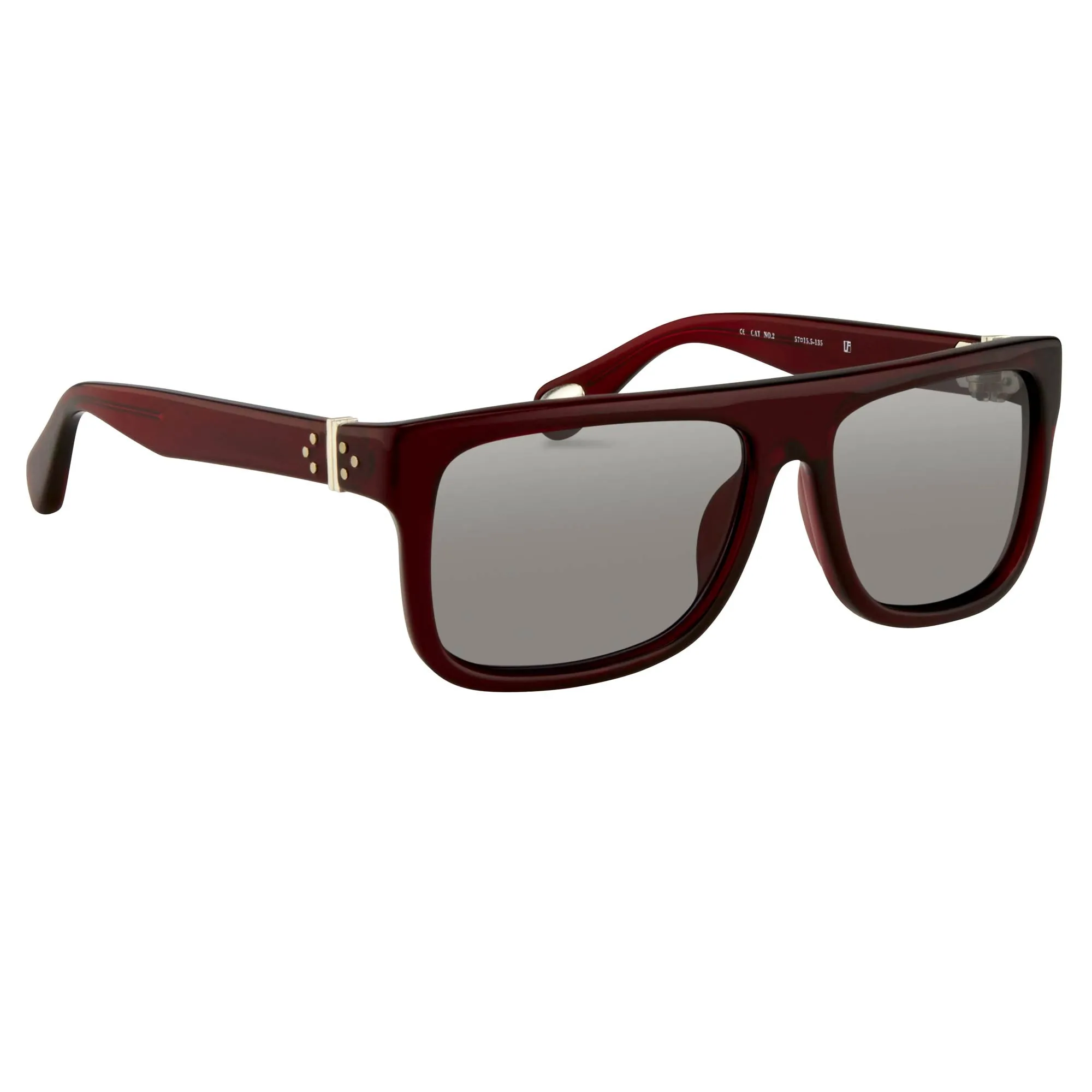 Ann Demeulemeester Sunglasses Flat Top Bordeaux Red and Blue