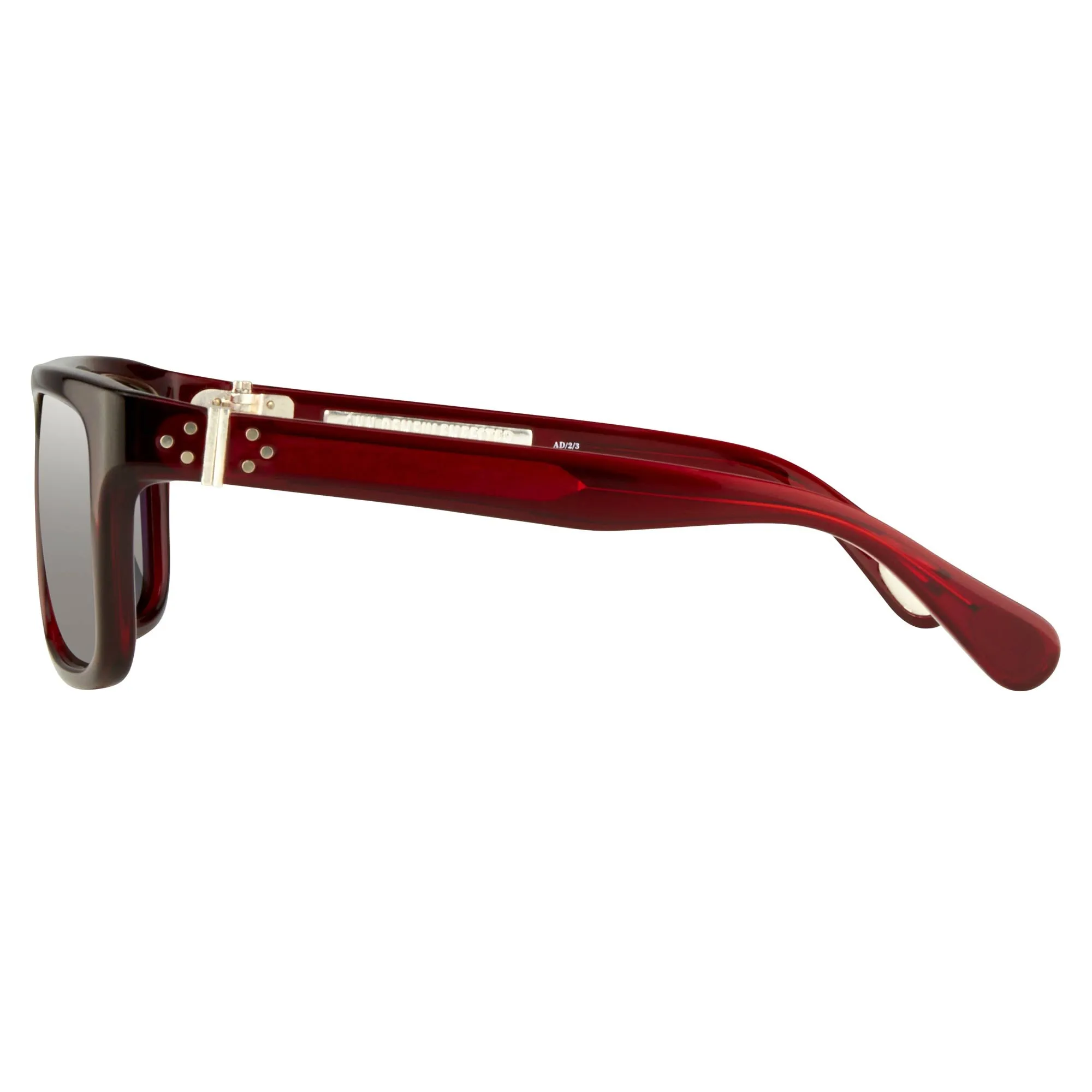 Ann Demeulemeester Sunglasses Flat Top Bordeaux Red and Blue