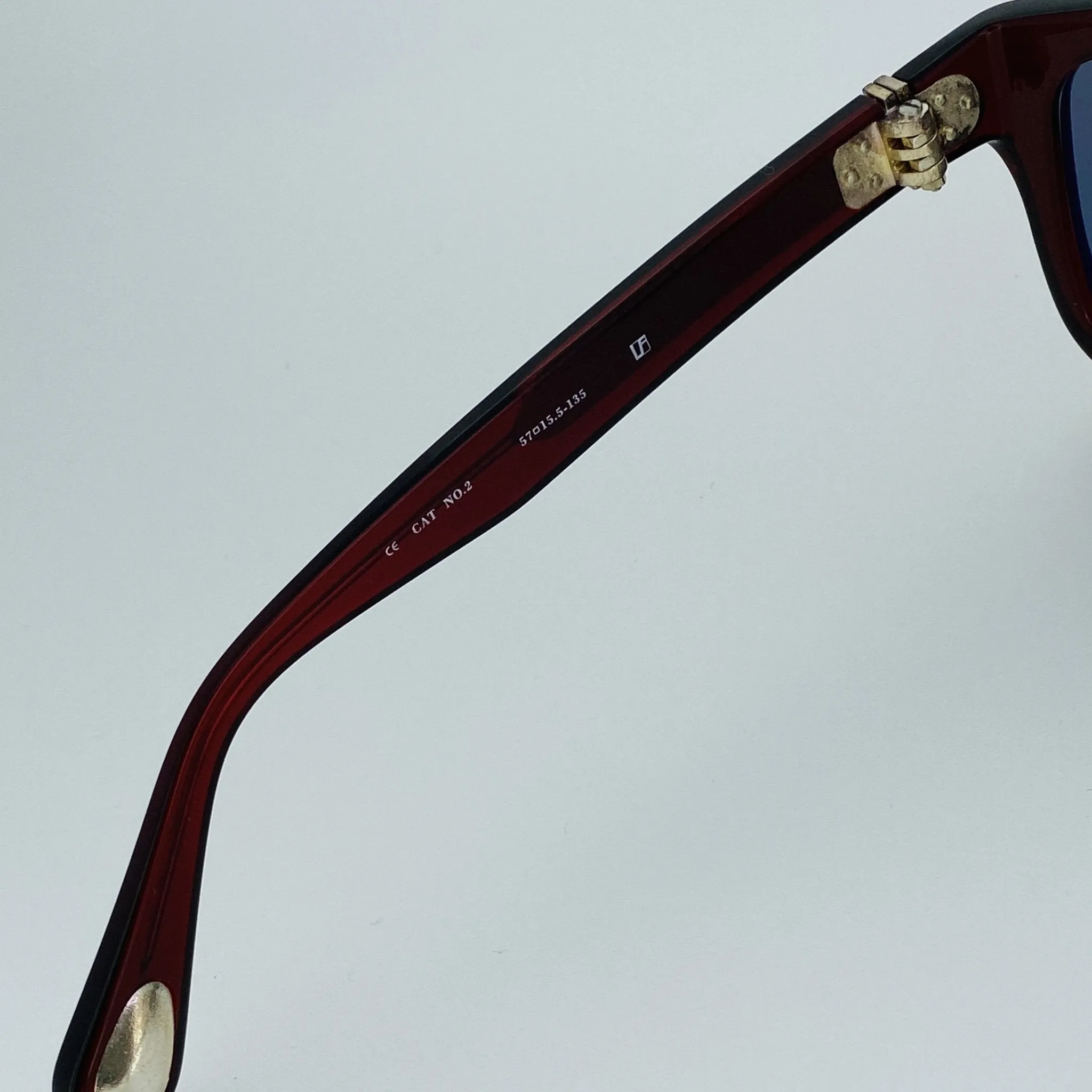 Ann Demeulemeester Sunglasses Flat Top Bordeaux Red and Blue