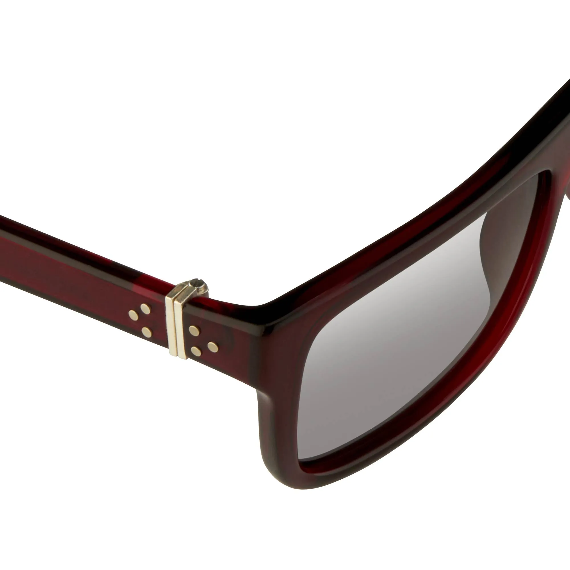Ann Demeulemeester Sunglasses Flat Top Bordeaux Red and Blue