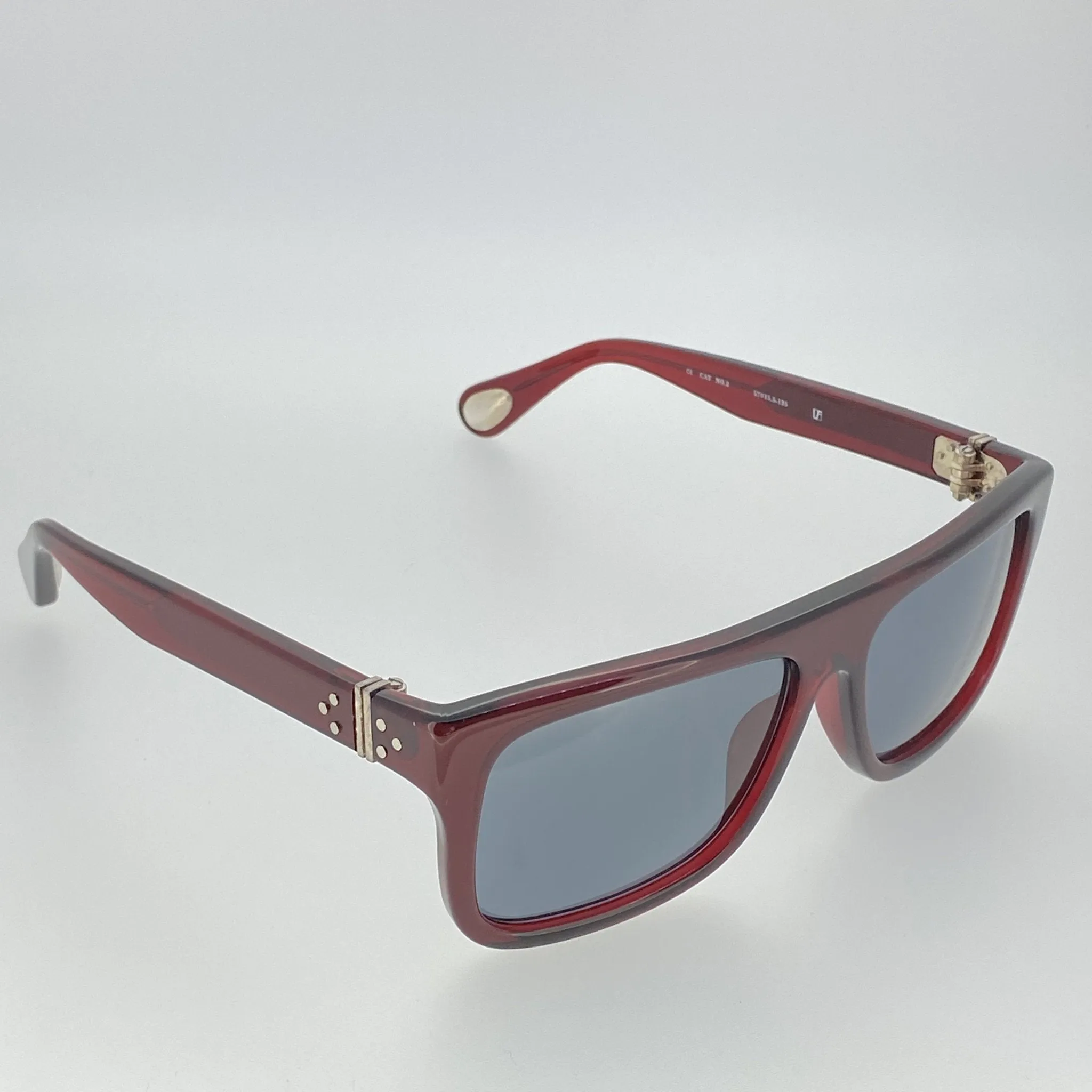 Ann Demeulemeester Sunglasses Flat Top Bordeaux Red and Blue