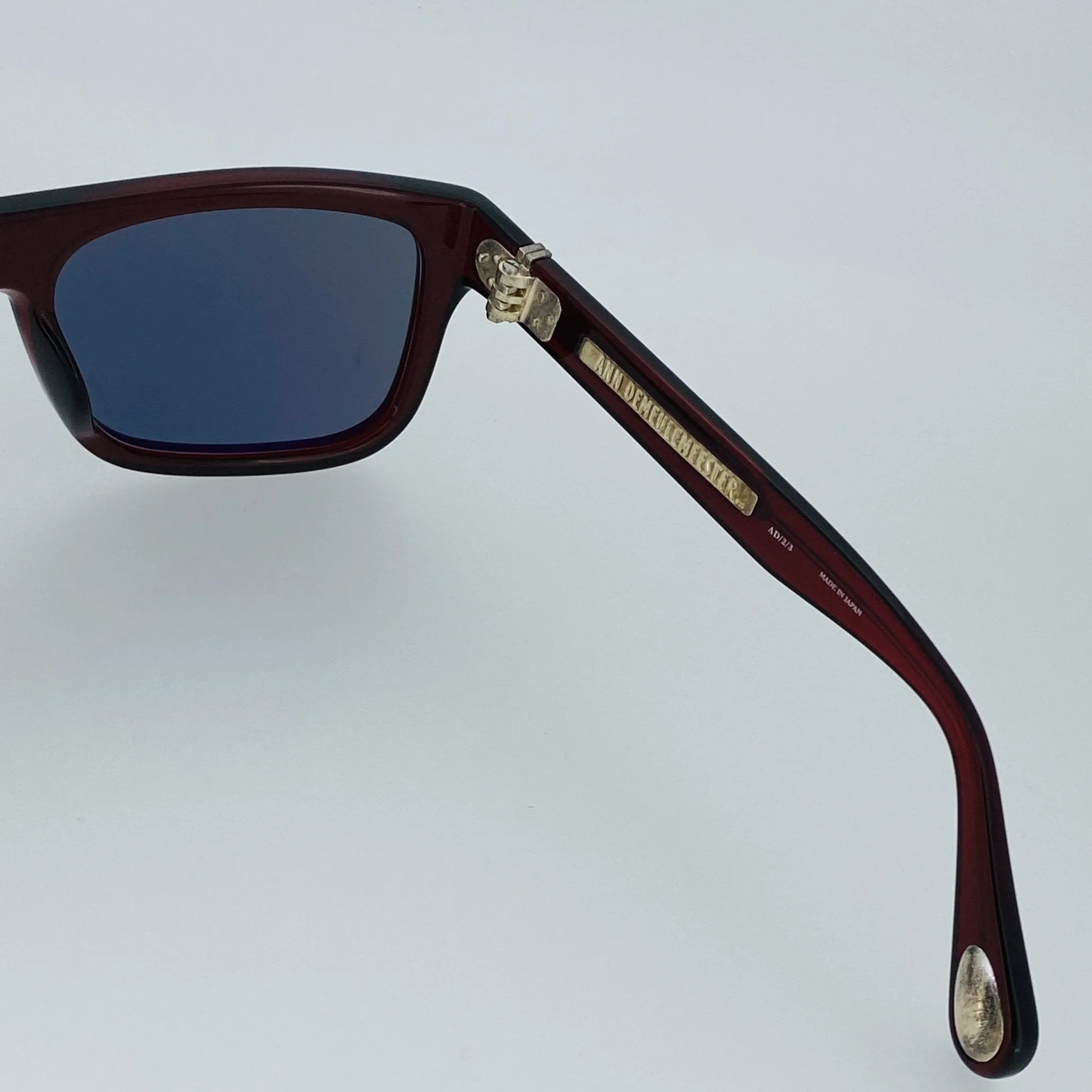 Ann Demeulemeester Sunglasses Flat Top Bordeaux Red and Blue