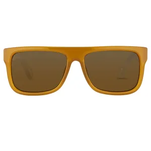 Ann Demeulemeester Sunglasses Flat Top Honey Orange and Green