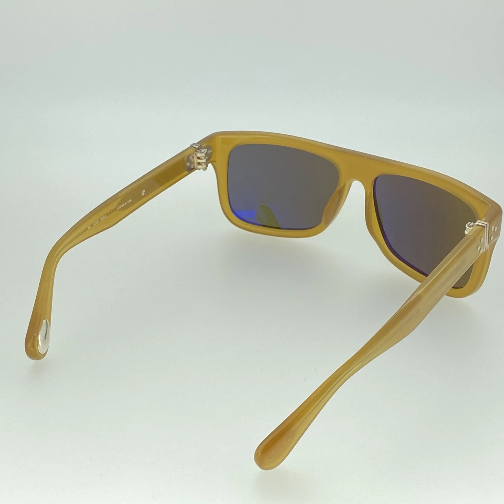 Ann Demeulemeester Sunglasses Flat Top Honey Orange and Green