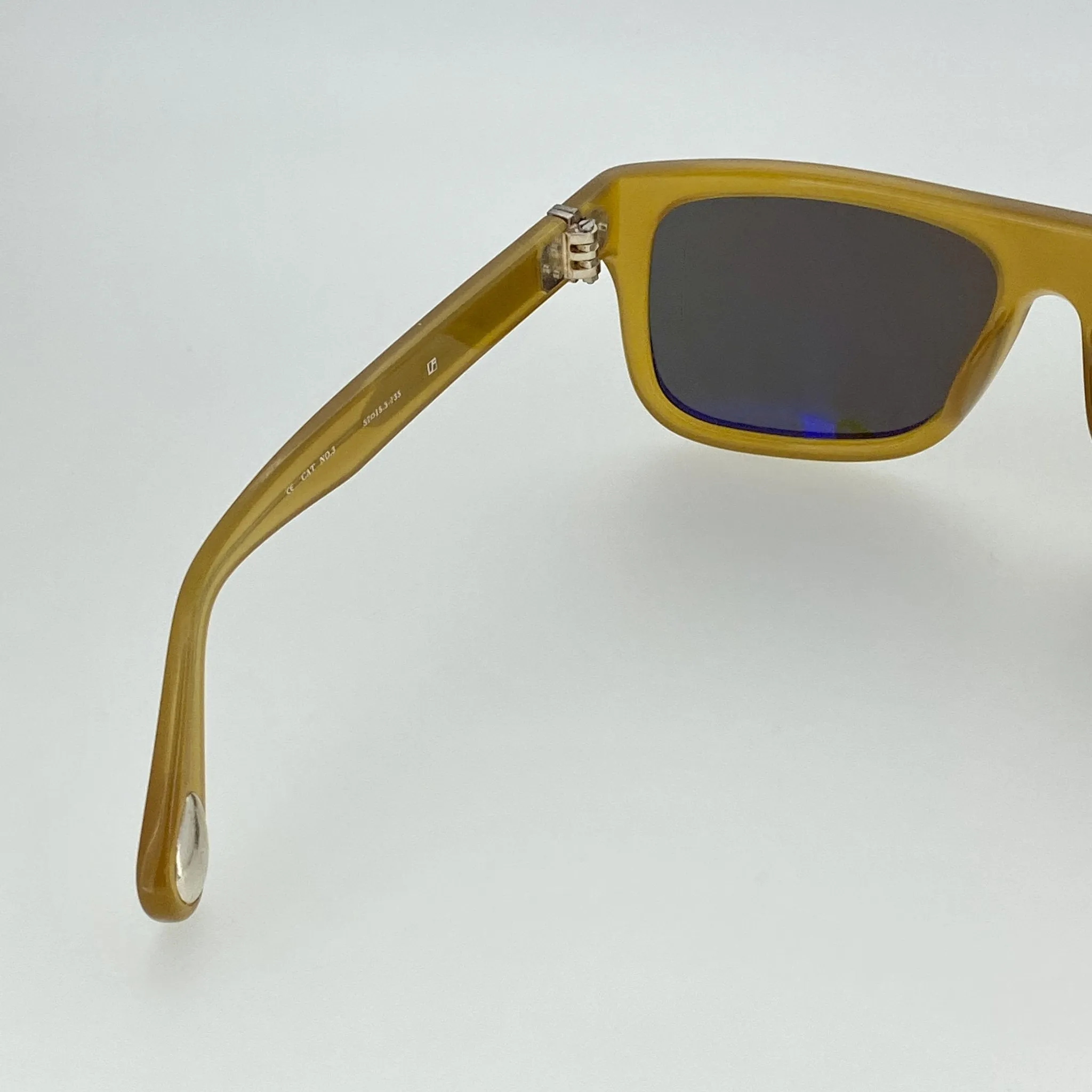 Ann Demeulemeester Sunglasses Flat Top Honey Orange and Green