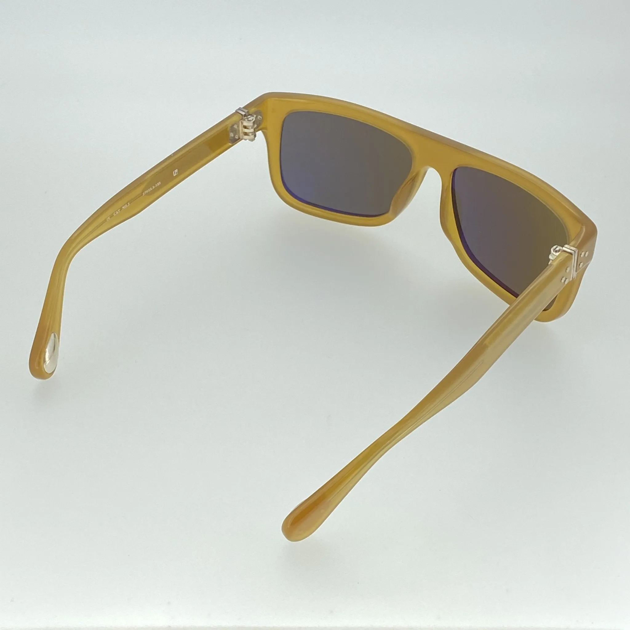Ann Demeulemeester Sunglasses Flat Top Honey Orange and Green