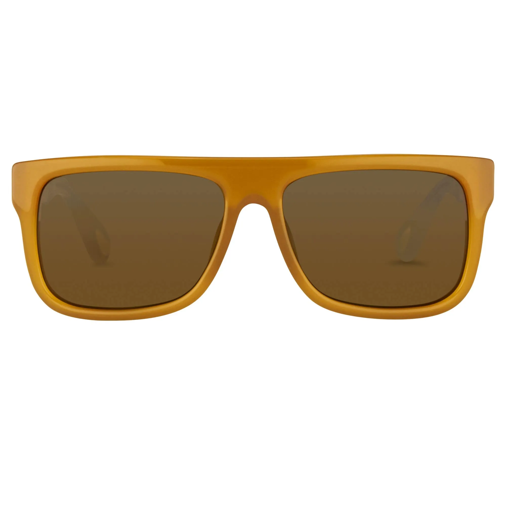 Ann Demeulemeester Sunglasses Flat Top Honey Orange and Green