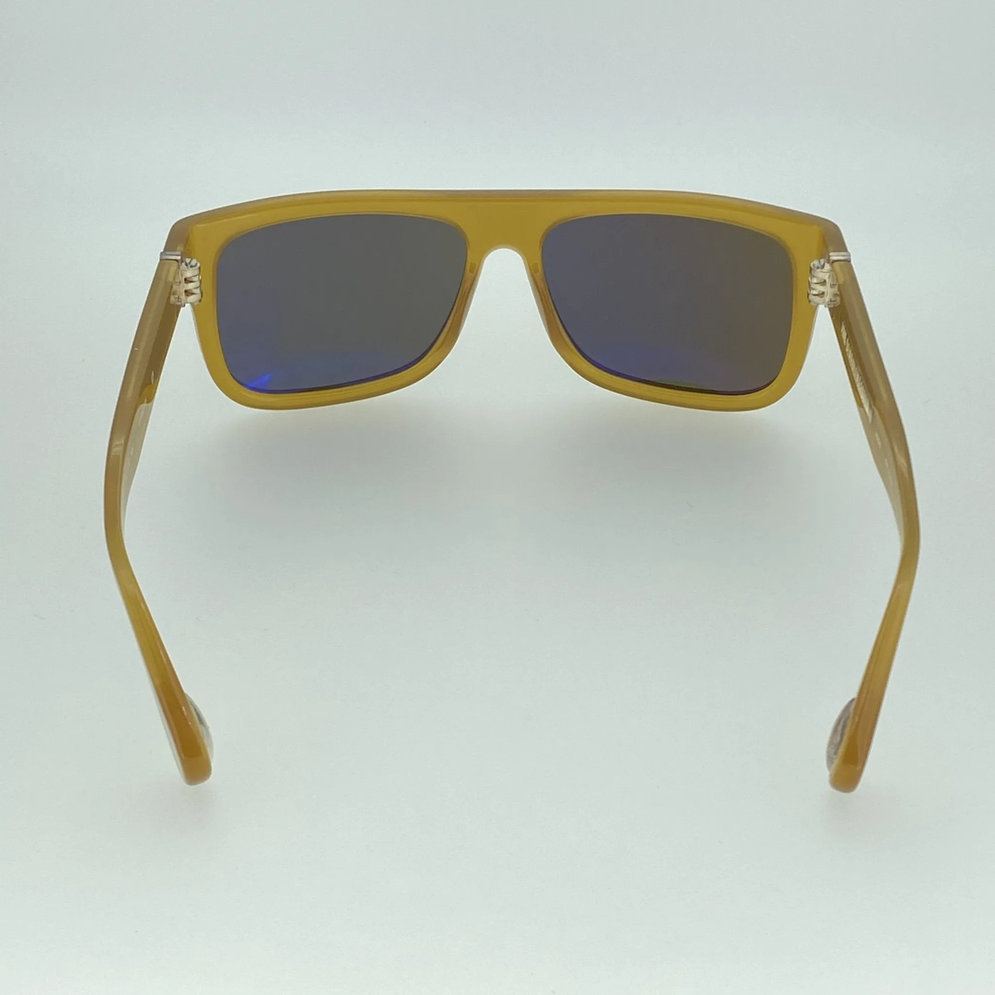 Ann Demeulemeester Sunglasses Flat Top Honey Orange and Green