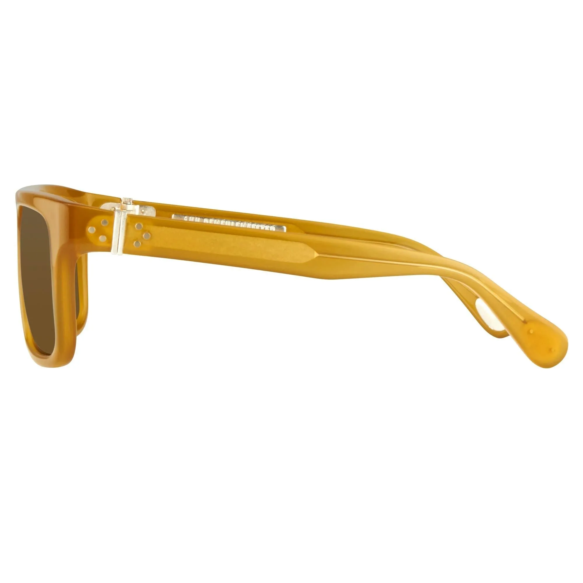 Ann Demeulemeester Sunglasses Flat Top Honey Orange and Green