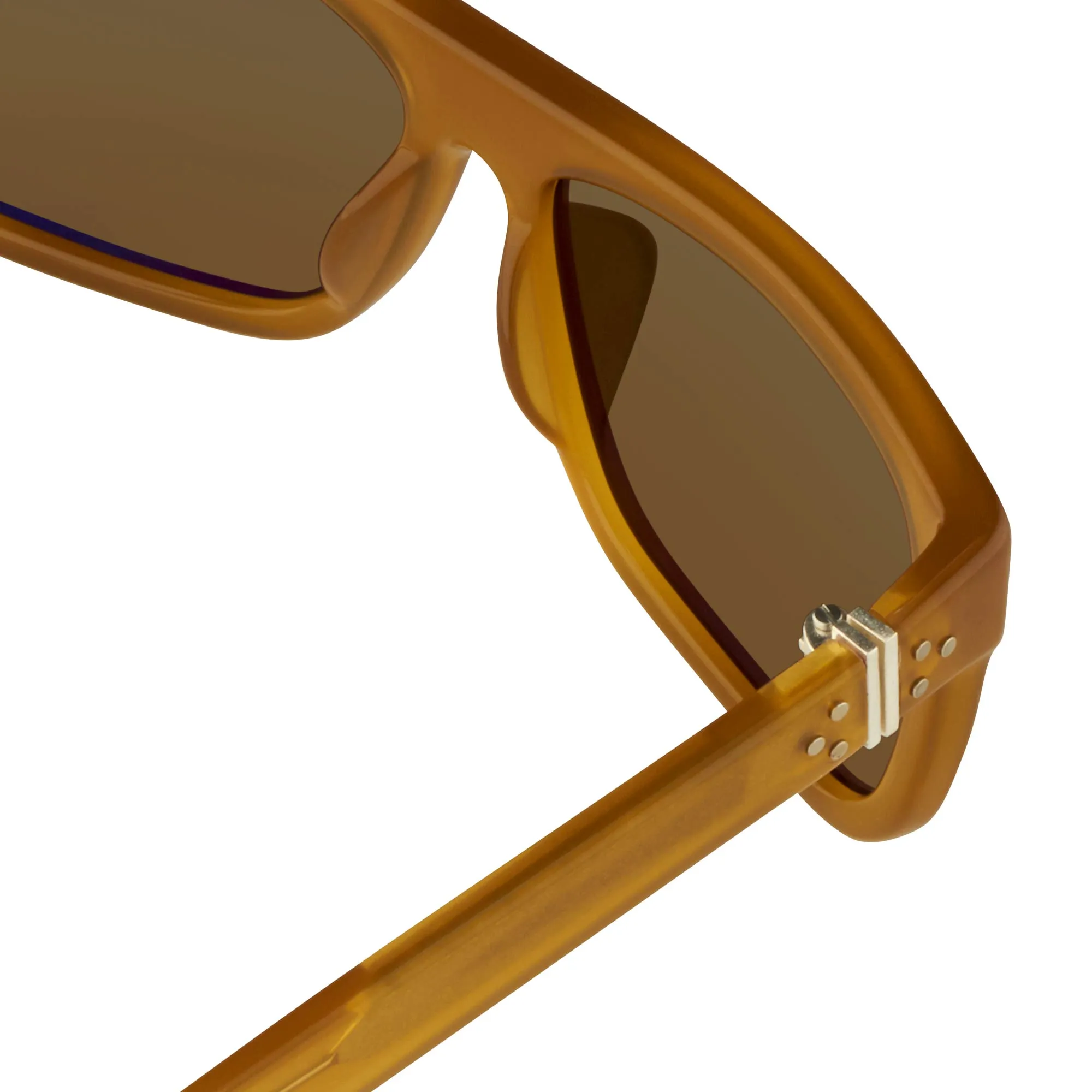 Ann Demeulemeester Sunglasses Flat Top Honey Orange and Green