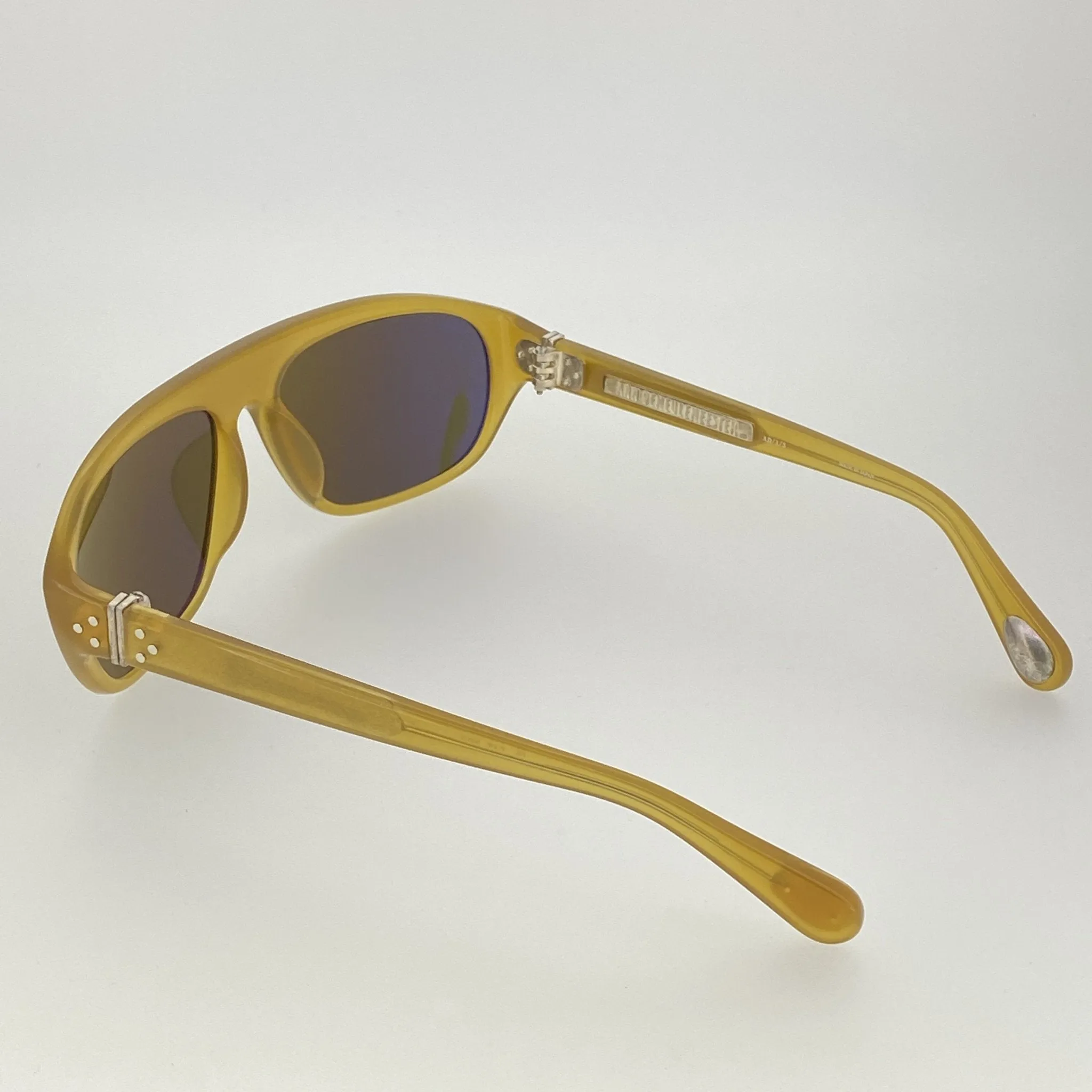 Ann Demeulemeester Sunglasses Flat Top Orange and Green
