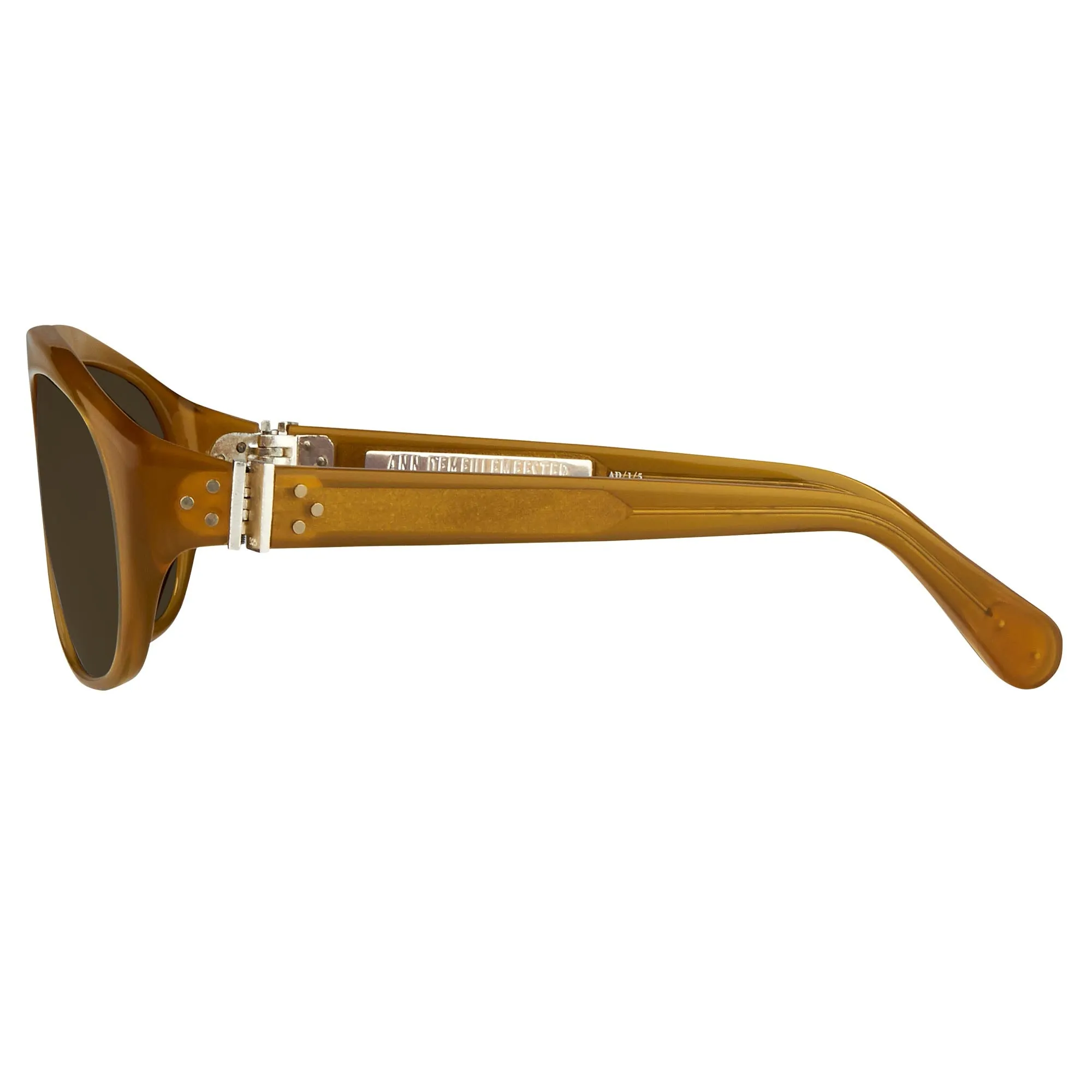 Ann Demeulemeester Sunglasses Flat Top Orange and Green