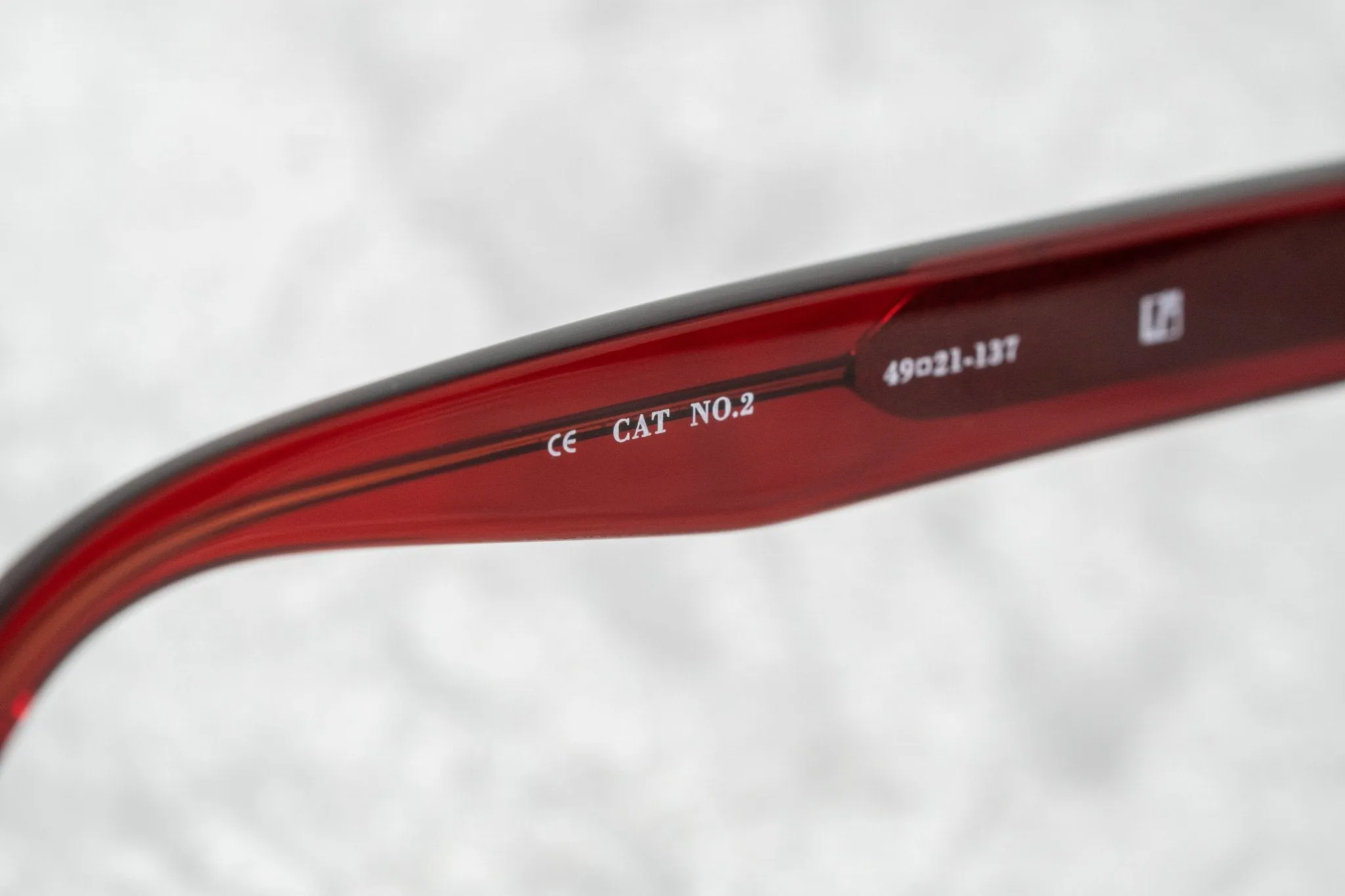 Ann Demeulemeester Sunglasses Flat Top Round Bordeaux Red and Blue