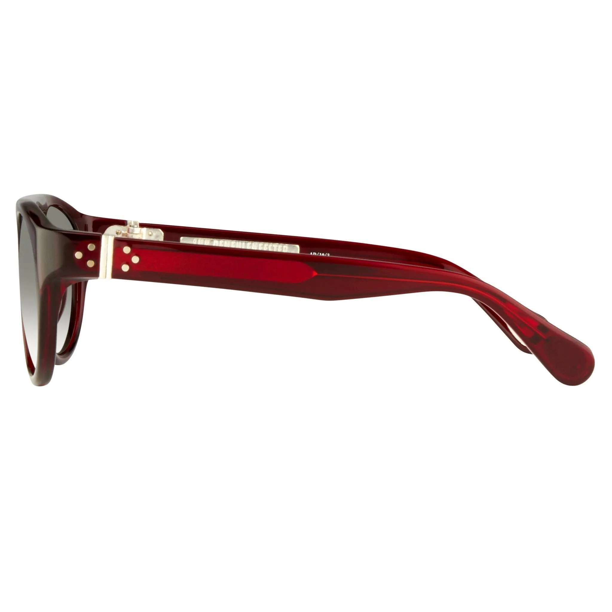 Ann Demeulemeester Sunglasses Flat Top Round Bordeaux Red and Blue
