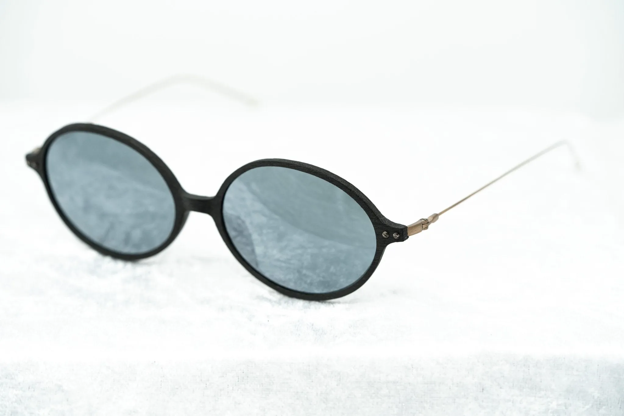 Ann Demeulemeester Sunglasses Oval Black and Grey Mirror AD64C2SUN