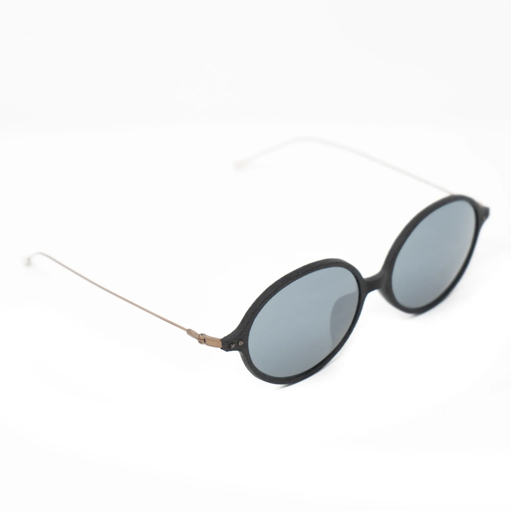 Ann Demeulemeester Sunglasses Oval Black and Grey Mirror AD64C2SUN