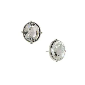 Antiquities Couture Austrian Crystal Oval Stud Earrings 1928 Jewelry