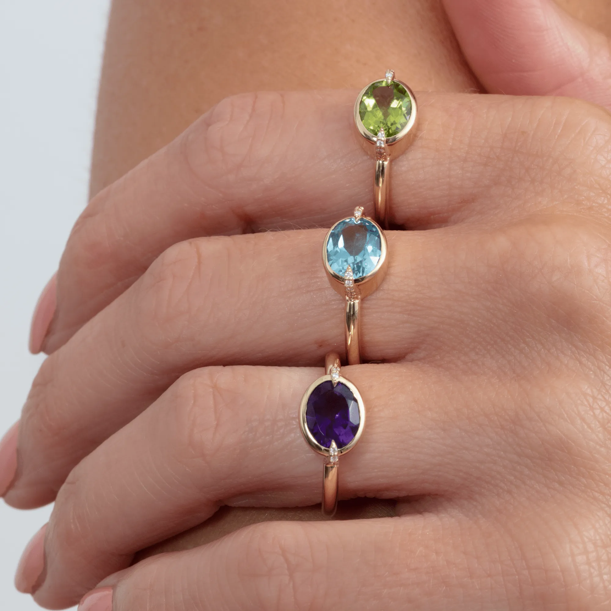 Aquamarine and Claw Diamond Accent Ring, Xiomara SARAHELISE